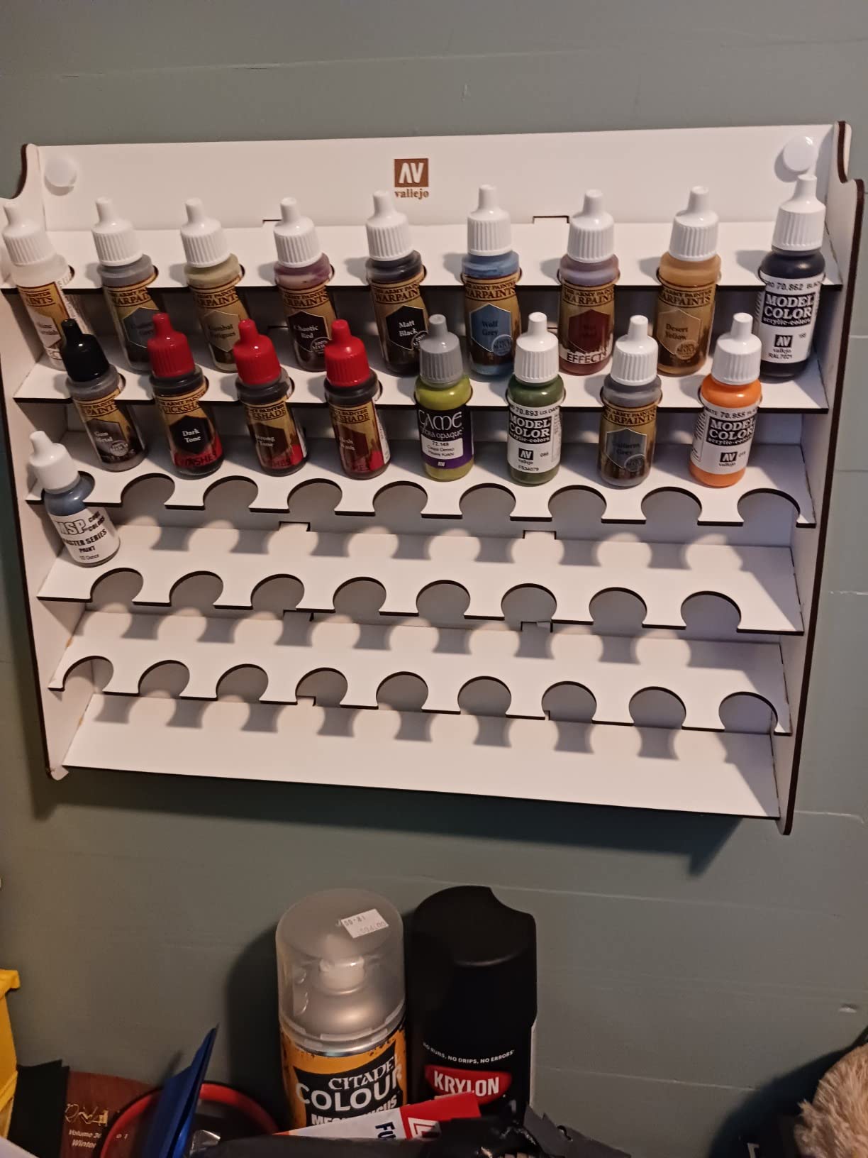 Vallejo - Wall Mounted Paint Display for Organization of Acrylic Paints for Scale Models and Miniatures | Holds 43 Bottles of 17 ml or 18 ml customer photo 2