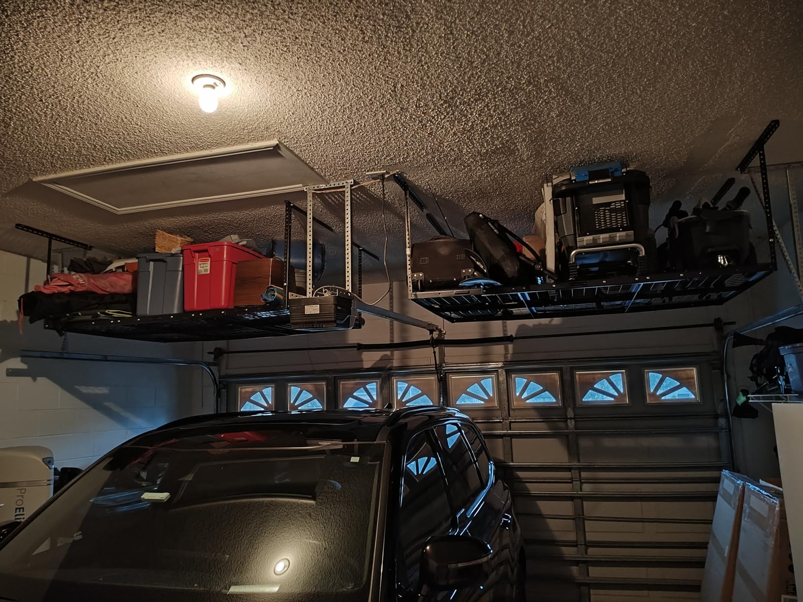 FLEXIMOUNTS 4x6 Overhead Garage Ceiling Storage Rack Organization, Black | 450Lbs Weight Capacity, 22
