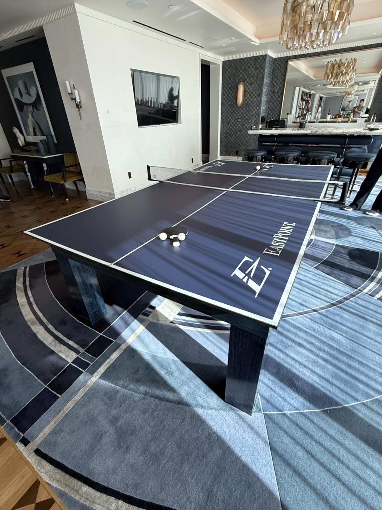 EastPoint Foldable Ping Pong Table Topper, Table Tennis, 9 ft x 5 ft, Blue customer photo 1