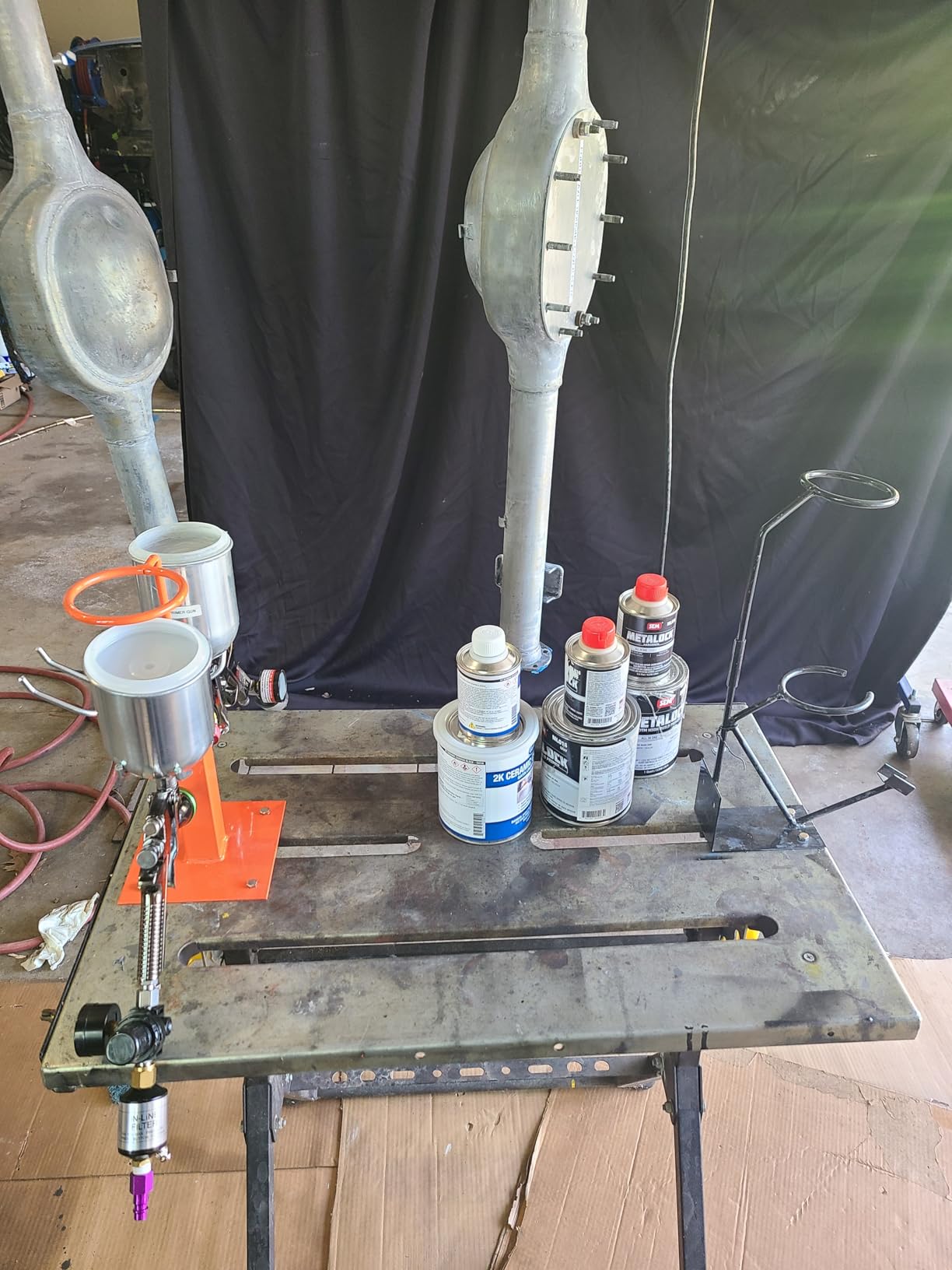 TCP Global 3 Gun Gravity Feed Paint Triple Spray Gun Holder Stand | Includes Strainer Holder, Holds 3 HVLP Guns, Bench Mount customer photo 2