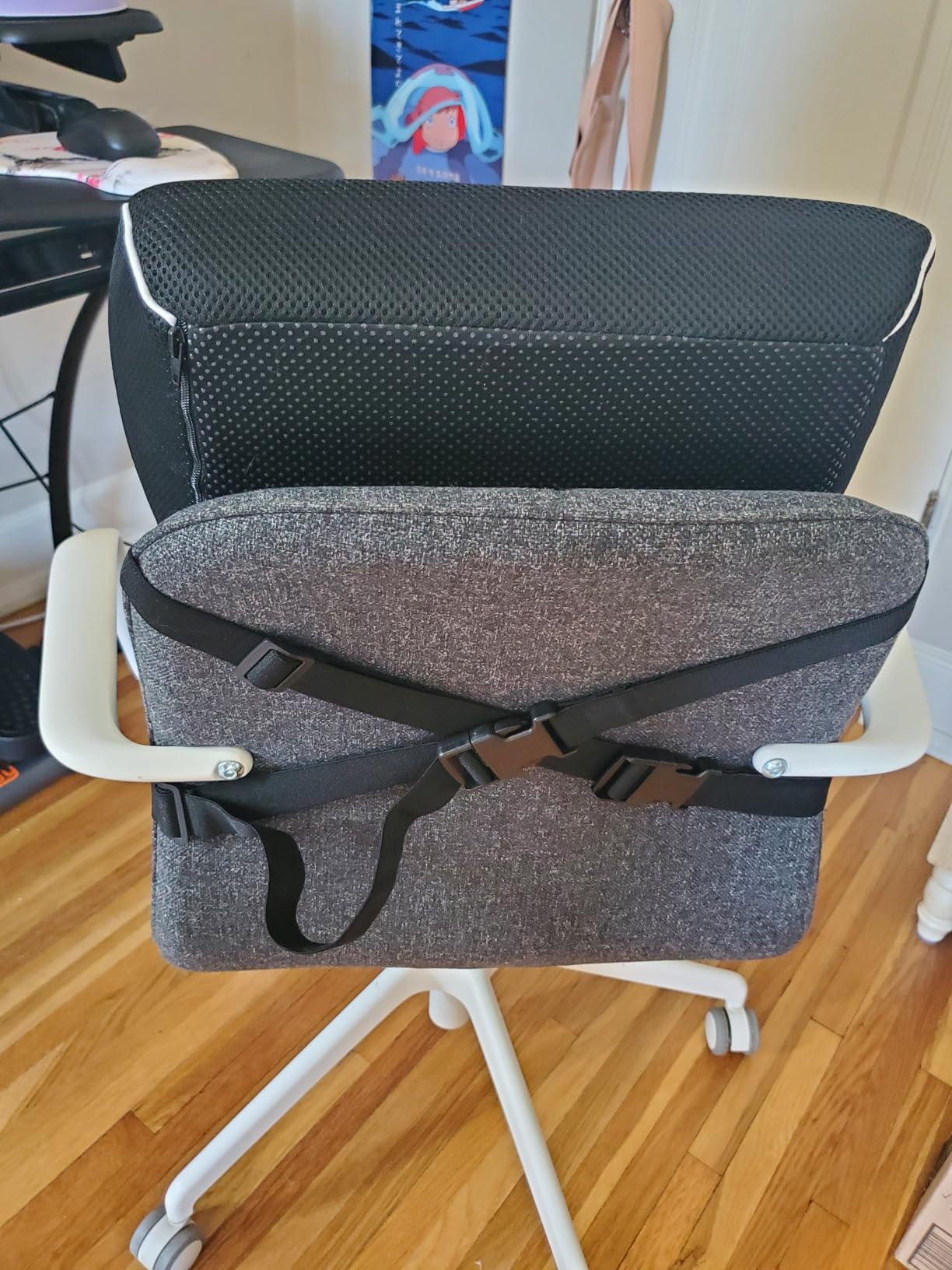 Lumbar Support Pillow for Office Chair, Office Home Essentials, Gifts for Mom, Dad, Back Support Pillow for Car, Chair Cushions, Back Pain Relief Improve Posture, Mesh Cover Double Adjustable Straps customer photo 2