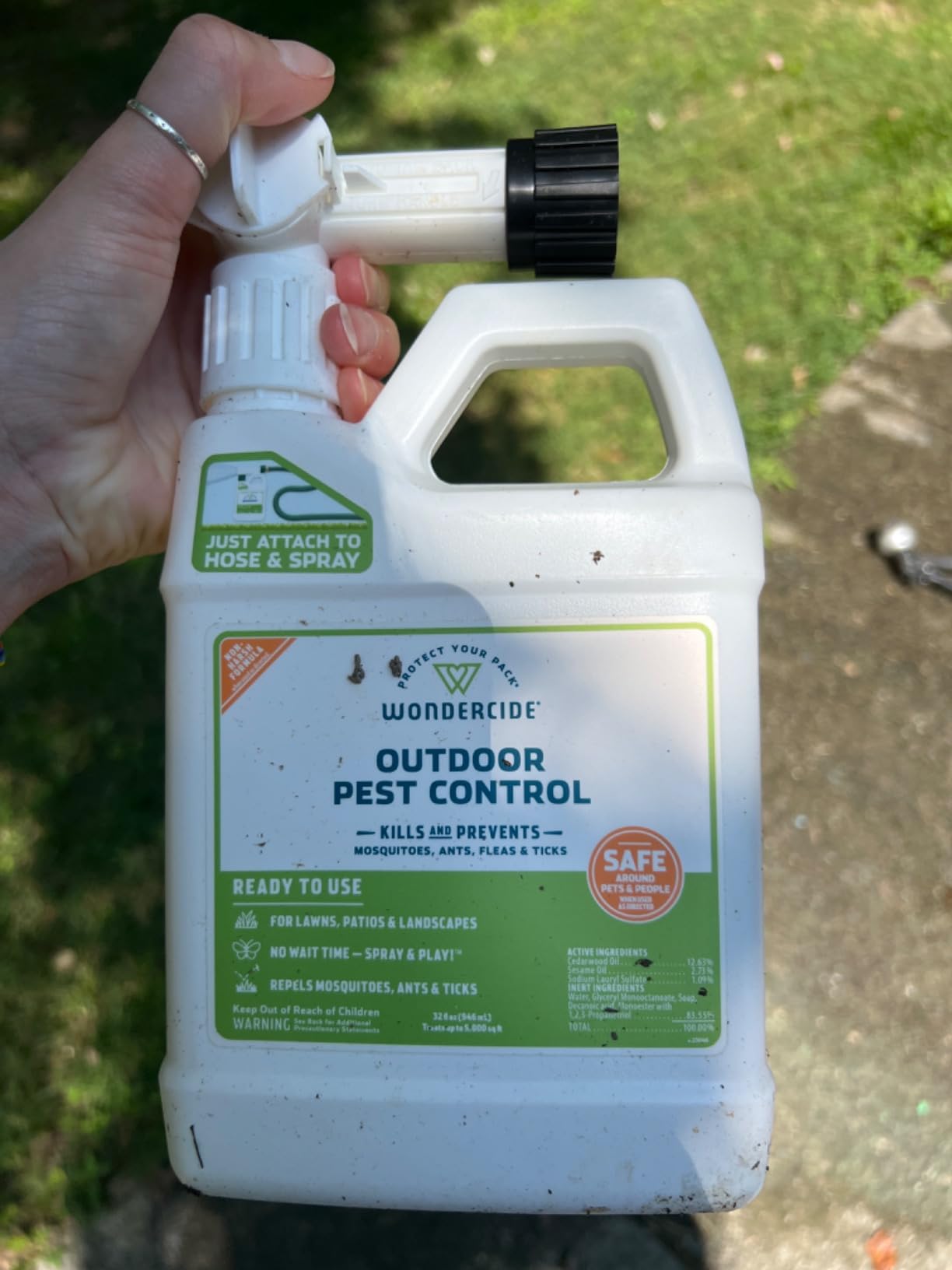 Wondercide - Outdoor Pest Control Spray with Natural Essential Oils - 32 oz | Mosquito, Ant, Flea, Tick, Insect Repellent, Treatment, Killer - Ready to Use - Safe Around Pets Kids customer photo 2