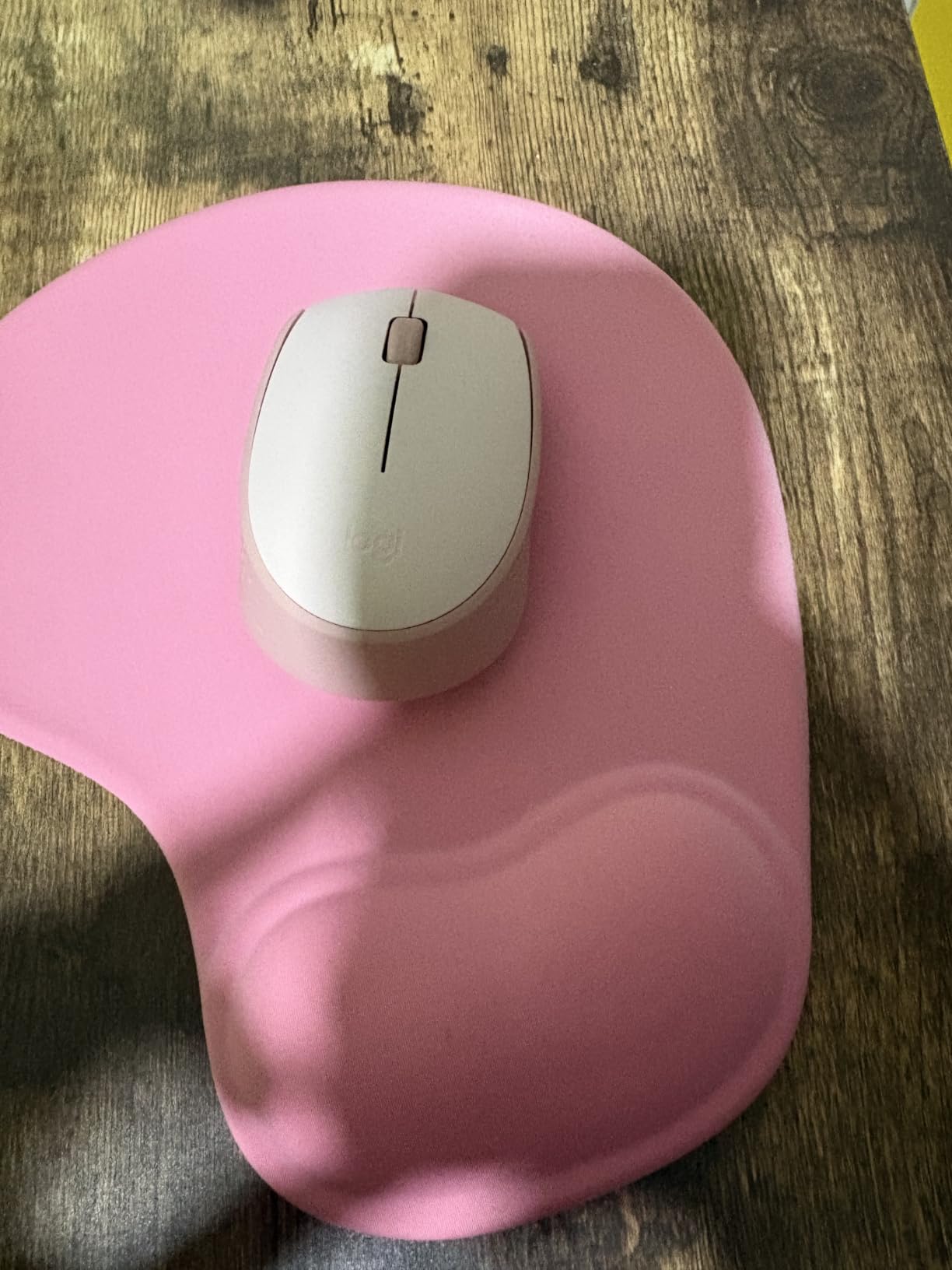 Office Mousepad with Gel Wrist Support - Ergonomic Gaming Desktop Mouse Pad Wrist Rest - Design Gamepad Mat Rubber Base for Laptop Computer -Silicone Non-Slip Special-Textured Surface (01Pink) customer photo 2