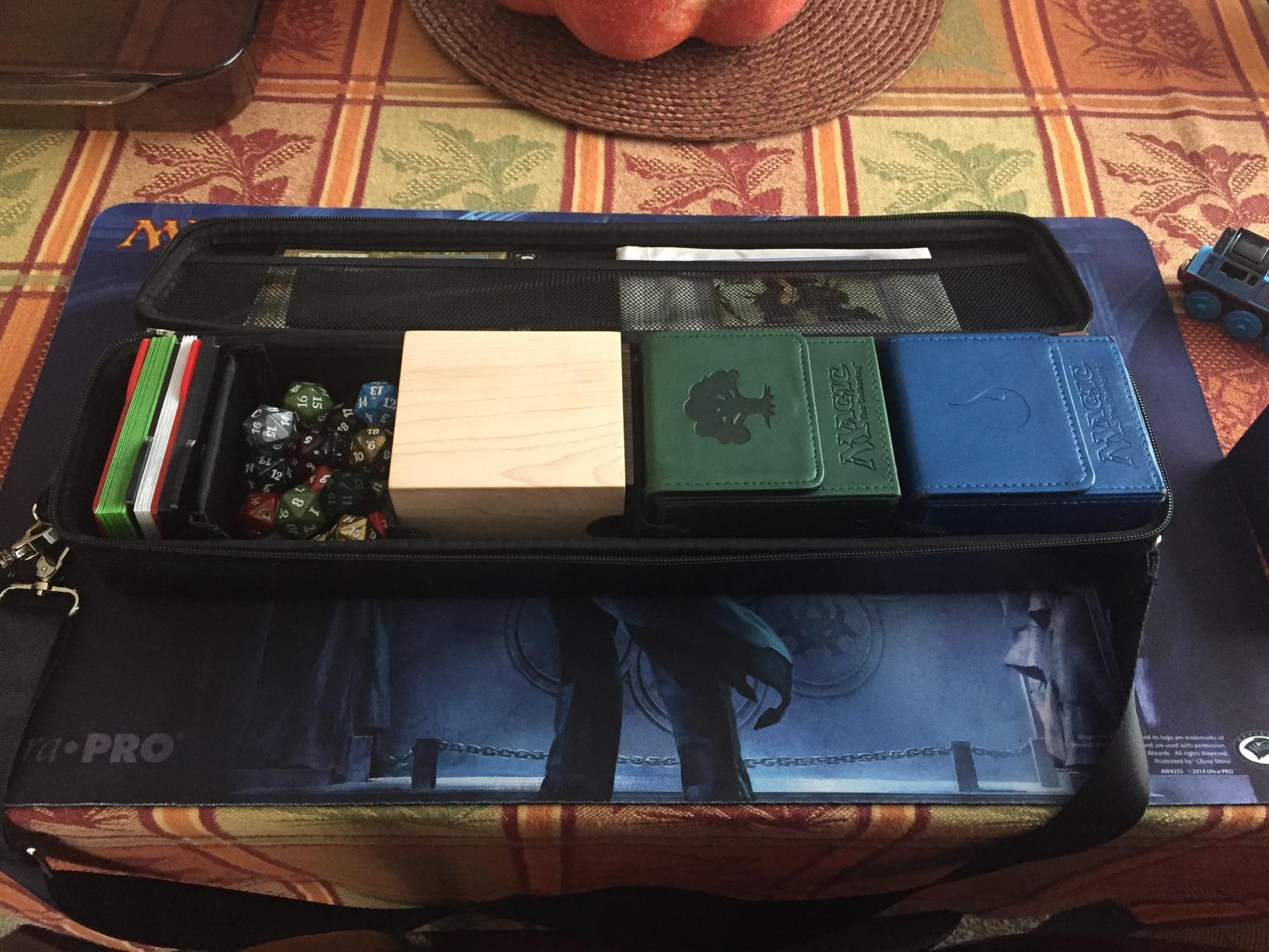 Quiver Time's Teal Card Case, Perfect for MTG Deck, Premium Storage Box, for Trading Cards, and Playing Card Storage, Ideal for Carrying Magic The Gathering and Game TCG Enthusiasts Recommended | Fits 1350+ cards, PU leather, adjustable velcro dividers, shoulder strap, 100 Apollo sleeves included, for MTG customer photo 1