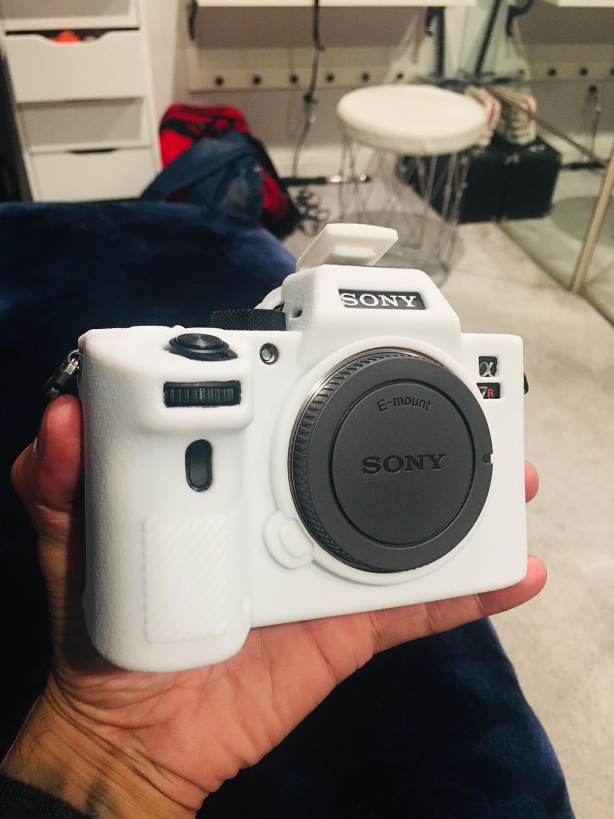 Camera Case Compatible with Sony A7III A7RIII Sony ILCE-7RIII A73 A7R3 - Protective Silicone DSLR Skin Cover, Detachable Cage, Shockproof, Dustproof (White) customer photo 2