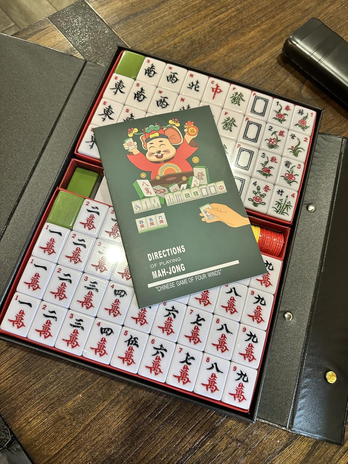 Mose Cafolo Chinese Mahjong Set X-Large 146 Numbered Melamine 1.5