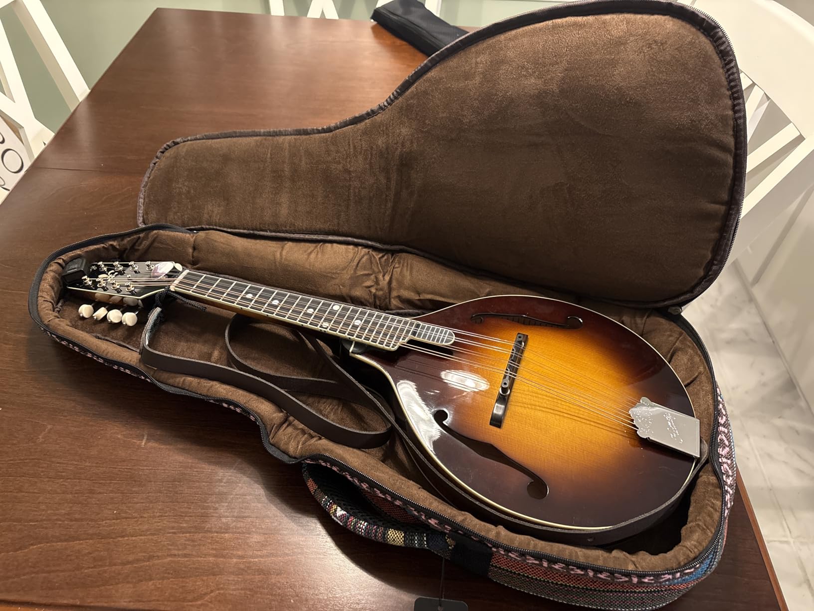 MUSIC FIRST Original Design 15mm Thick Padded Country Style A & F Style (Standard) Mandolin Gig Bag (Soft Case) Soft Mandolin Case. Fits Most A Mando. customer photo 2