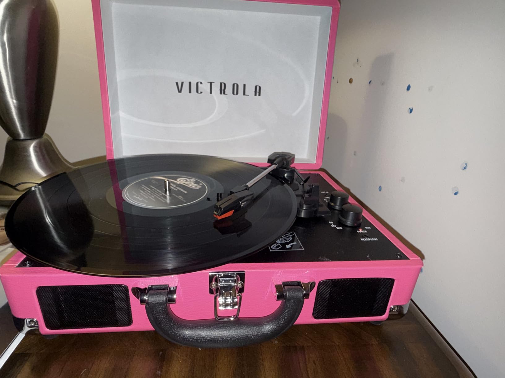 Victrola Journey - Bluetooth Suitcase Record Player - Brown | Built-in stereo speakers, 3-speed turntable plays 7