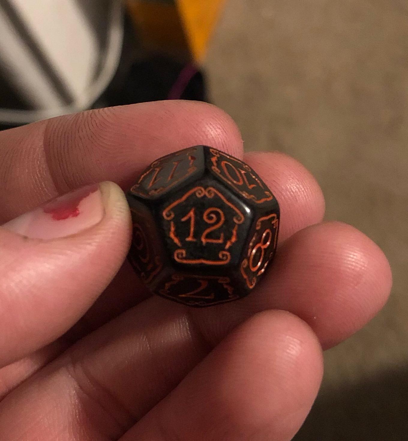 Bescon Glowing Halloween Polyhedral Dice 7pcs Set, Luminous Halloween RPG Dice Set, Glow in Dark Halloween DND Game Dice customer photo 2