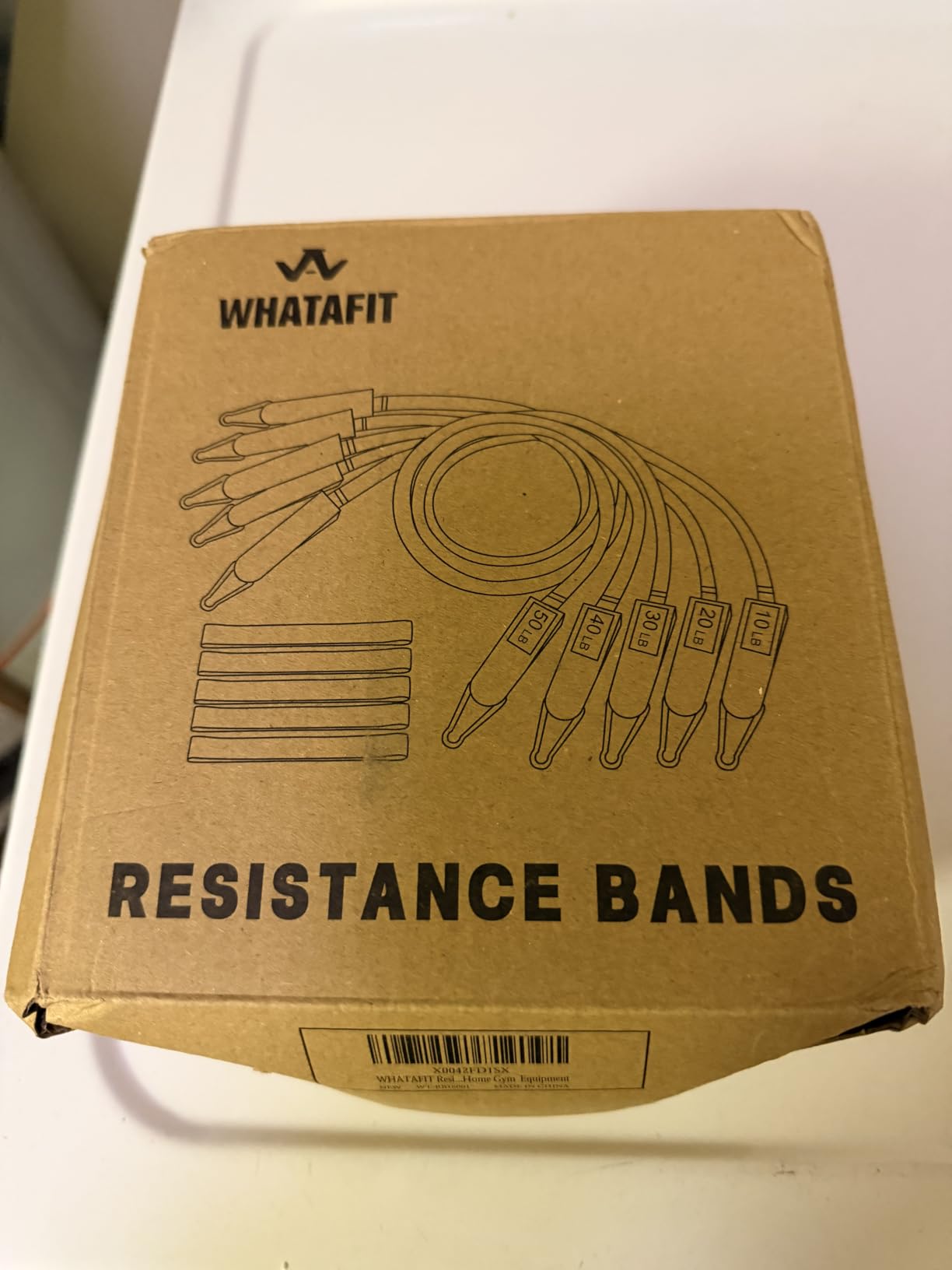 WHATAFIT Resistance Bands with Handles, 5-Level Exercise Bands for Workout | Natural latex,10-50 lbs, stackable to 150,Ankle Straps, Door Anchor,Guide. For Strength, Yoga,Home Gym,Travel & Workout. customer photo 2