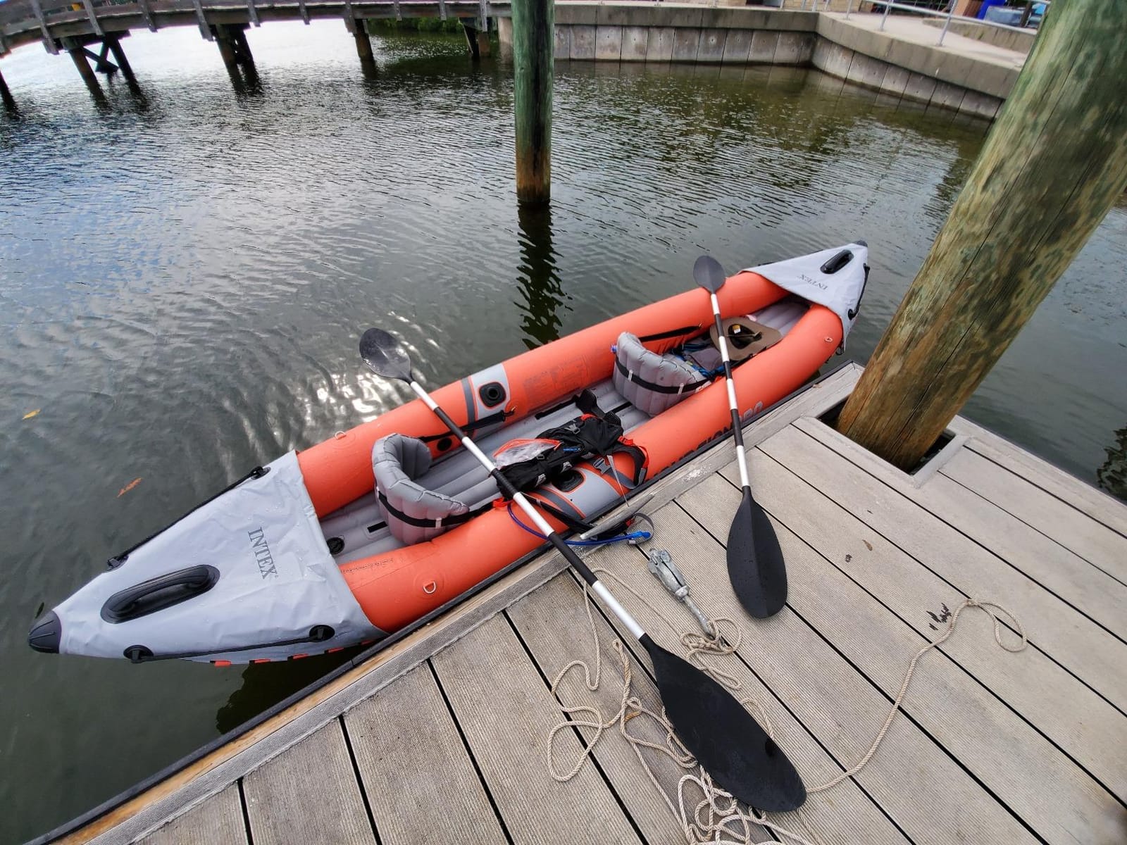 INTEX Excursion Pro K2 Inflatable Kayak 2-Person Set with Paddles & Pump | 68309EP - Portable Sit-on Tandem Kayak with Removable Skegs and Two Dry Bags for Gear, 12ft 9in x 3ft customer photo 2