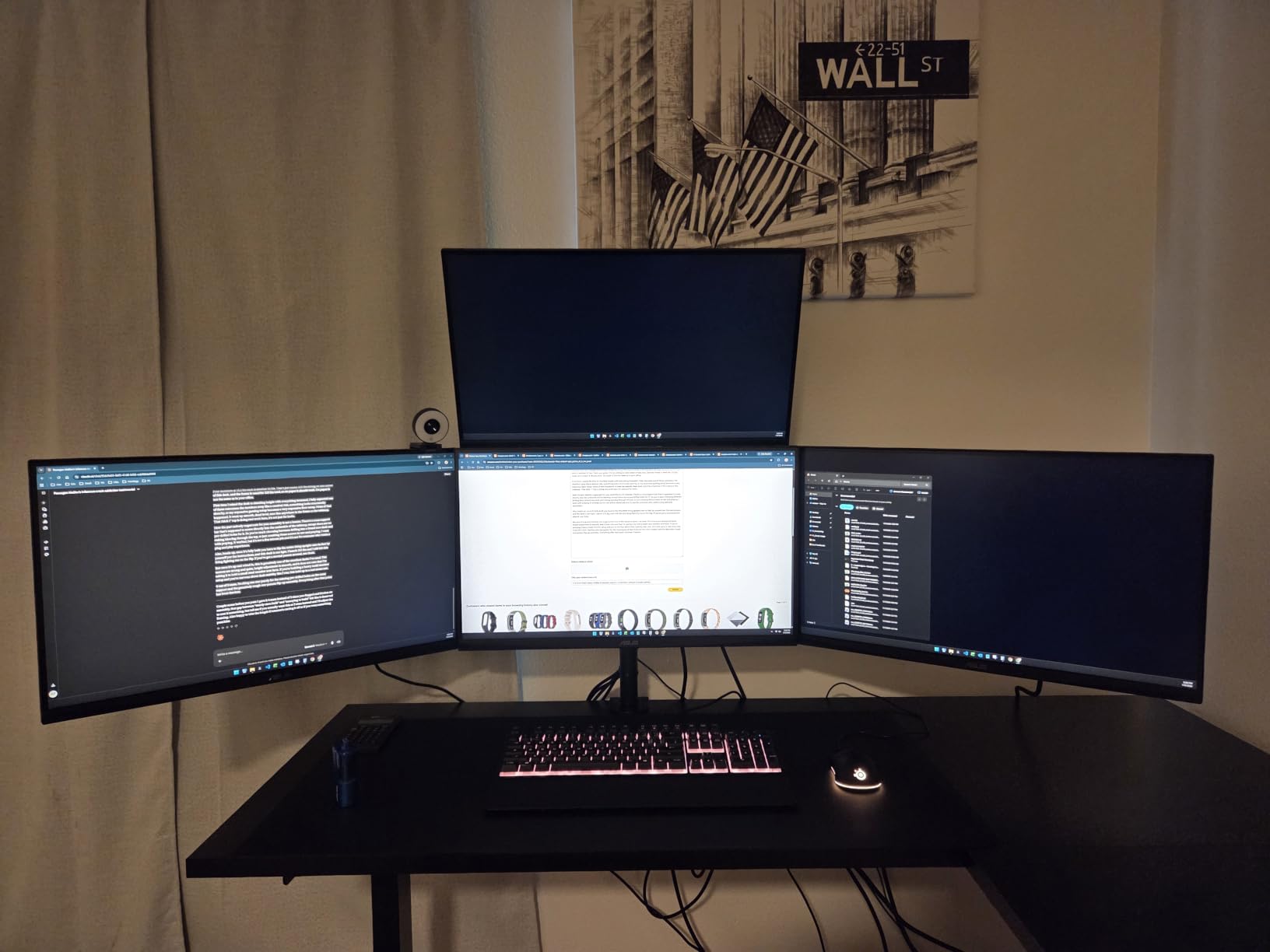 WALI Adjustable Triple Monitor Mount for 13-27 inch Screens, 22 lbs per Arm | 3 Monitor Desk Mount, Full Motion with Tilt, Swivel, Rotation, C-Clamp & Grommet Base, VESA 75/100mm (M003S), Black customer photo 2