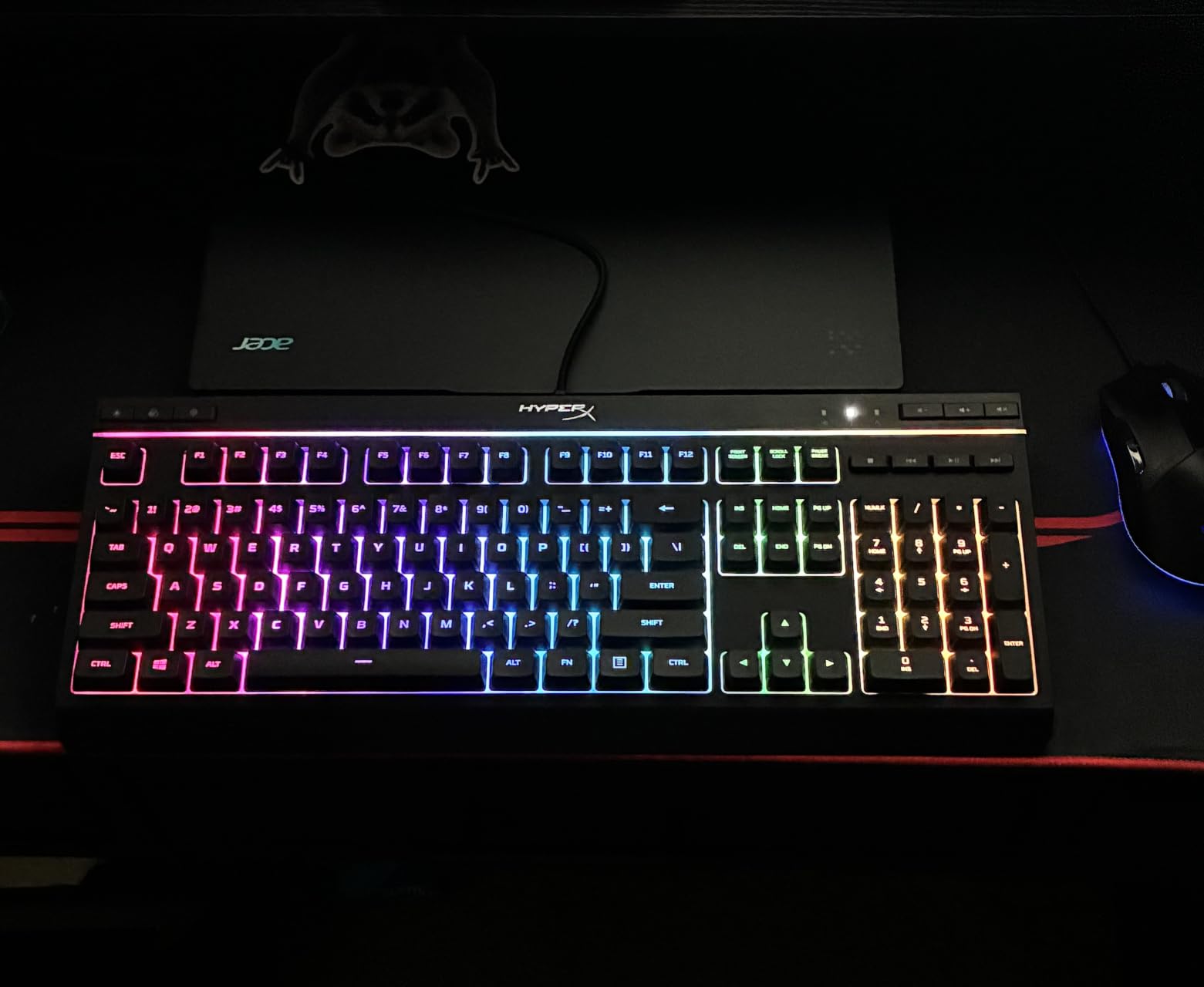 HyperX Alloy Core RGB - Membrane Gaming Keyboard, Comfortable Quiet Silent Keys with RGB LED Lighting Effects, Spill Resistant, Dedicated Media Keys, Compatible with Windows 10/8.1/8/7 - Black customer photo 2