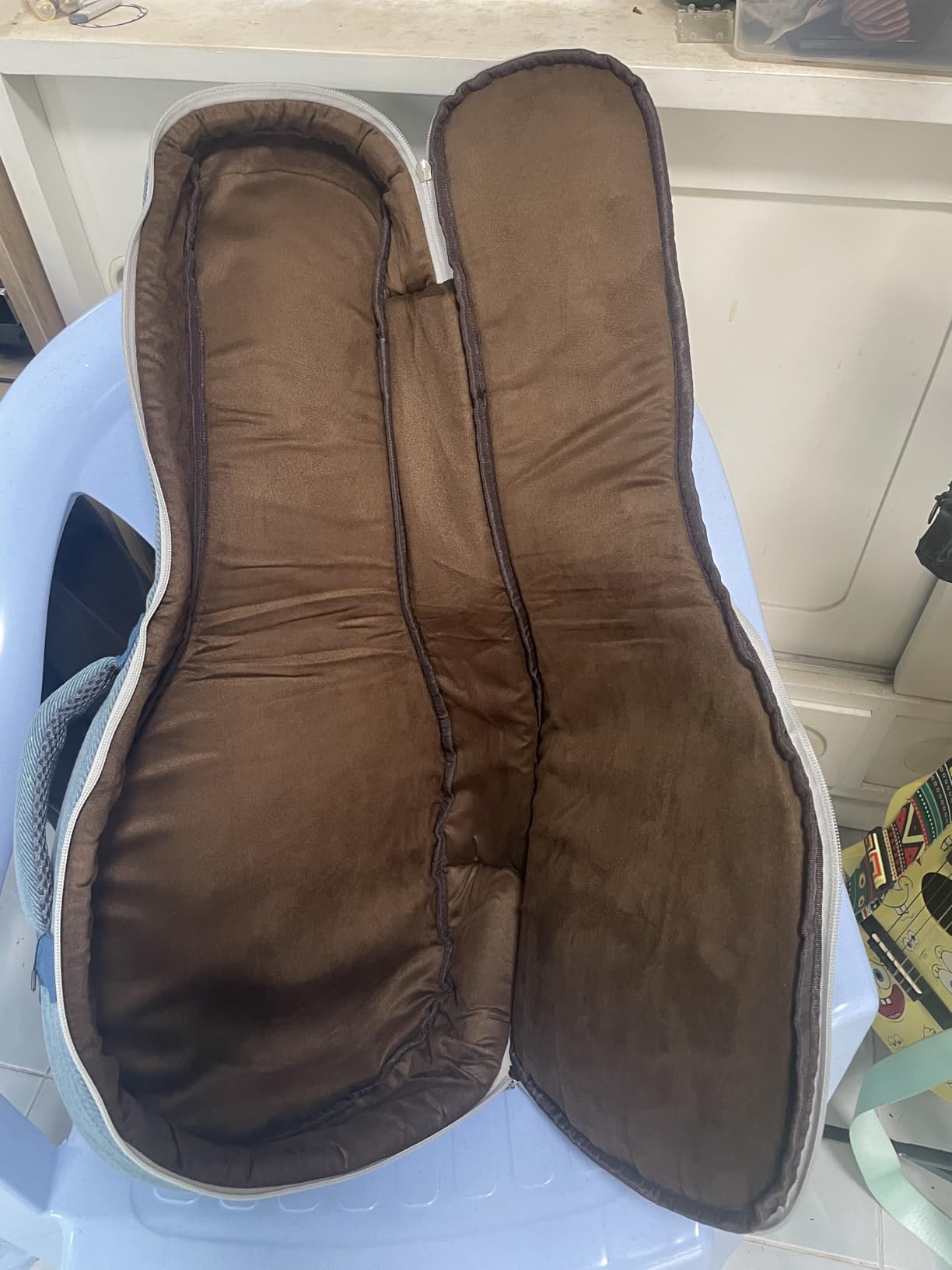 MUSIC FIRST Original Design 15mm Thick Padded Vintage & Retro Jeans Cloth/Denim A & F Style (Standard) Mandolin Gig Bag (Soft Case) Fits Most A Mandolins customer photo 2