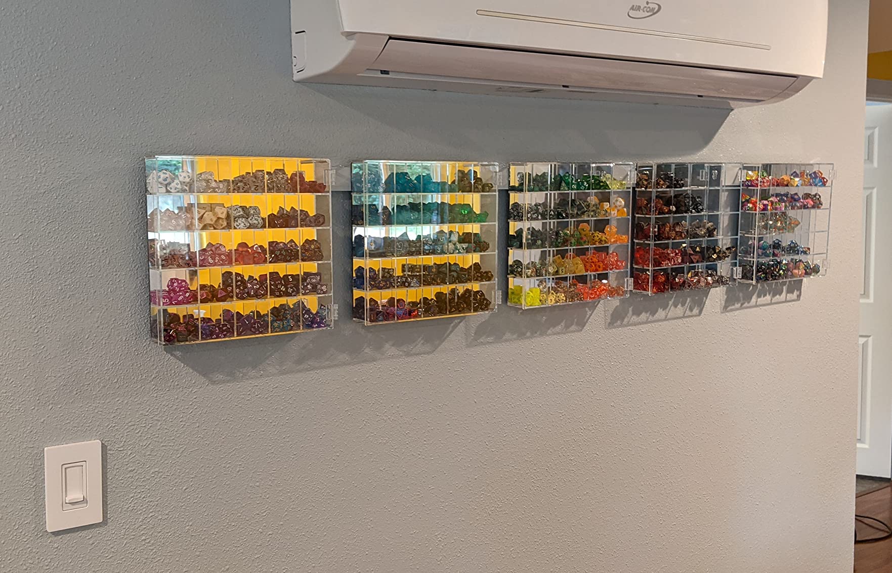 Ikee Design Acrylic 25-Compartment Display with Mirrored Back Case Cabinet | Clear acrylic display case with 25 compartments and magnetic door for tabletop or wall-mounted collectible displays. customer photo 1