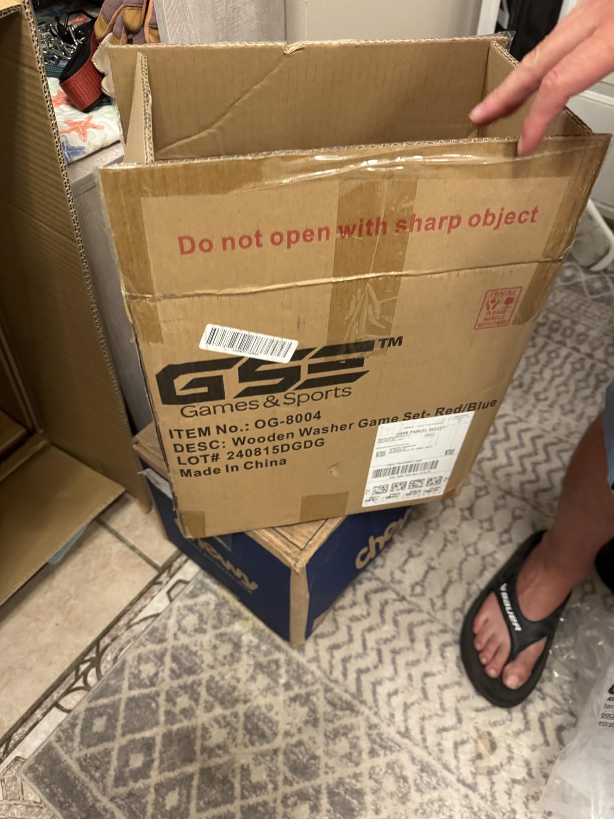 GSE Washer Toss Game Set with 8 Washers & Bottle Opener, for Outdoor Game | Solid Rubber Wood Material, Furniture Paint Finish, 2.625
