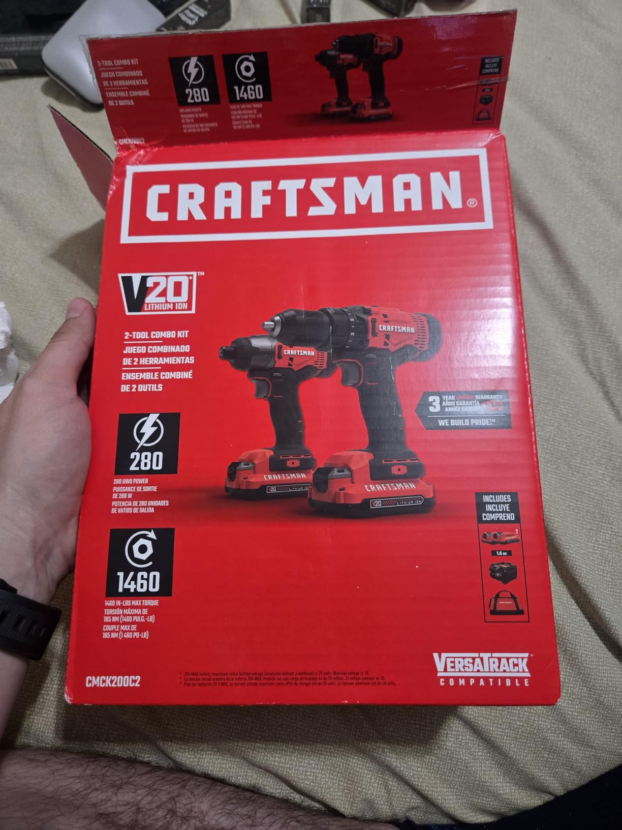 CRAFTSMAN V20 MAX Cordless Drill Driver and Impact Driver Set, Power Tool Set with 2 Batteries and Charger, LED Work Light, 2 Bits, Bag (CMCK200C2) customer photo 1