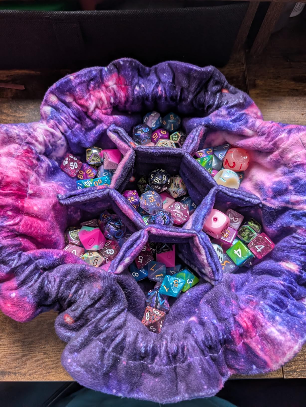 CardKingPro Immense Dice Bags with Pockets - Black - Holds 150+ Dice | Capacity 150+ Dice, Great Organizer for Dice Hoarders, Perfect for Dungeons and Dragons [Patented Design] customer photo 1