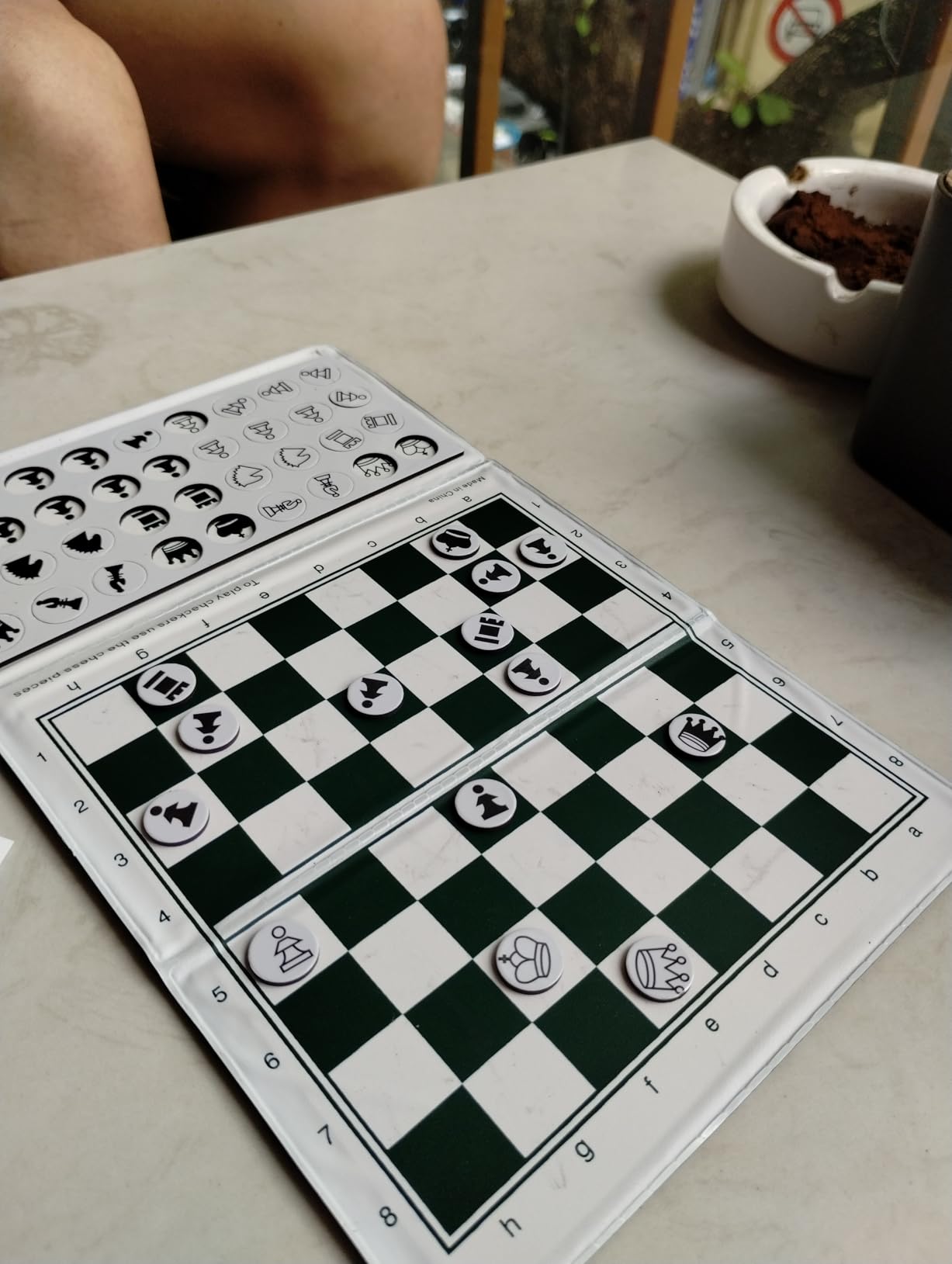WE Games Mini Magnetic Travel Chess Set - 6-Inch Foldable Board with Durable Vinyl Pieces & Extra Queens- Indoor & Outdoor Magnetic Chess Game - White Logo customer photo 1