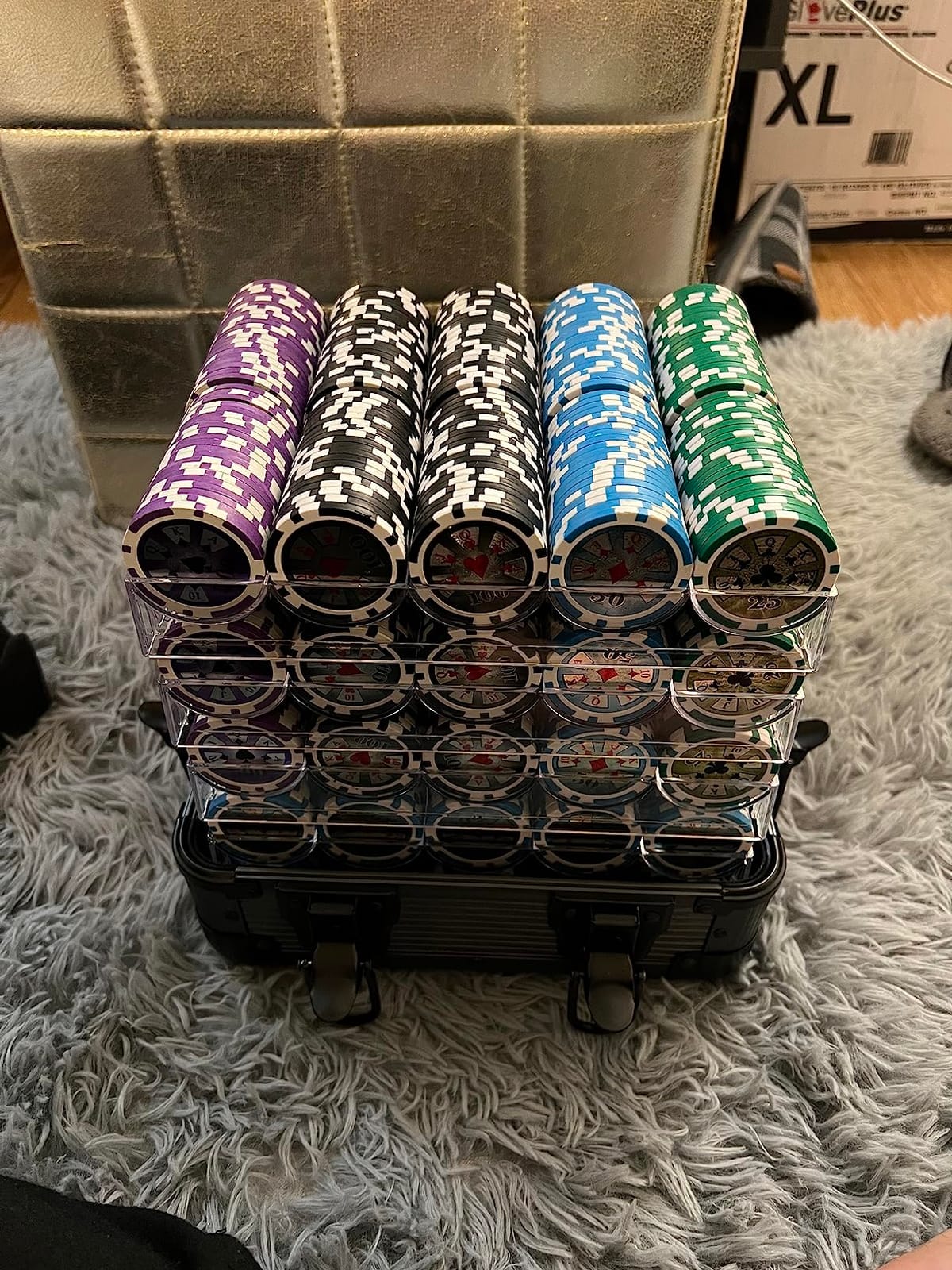 Versa Games 1000pc Deluxe Poker Chip Case Carrier in Gray Color - Ultimate Poker Chip Carrier customer photo 1