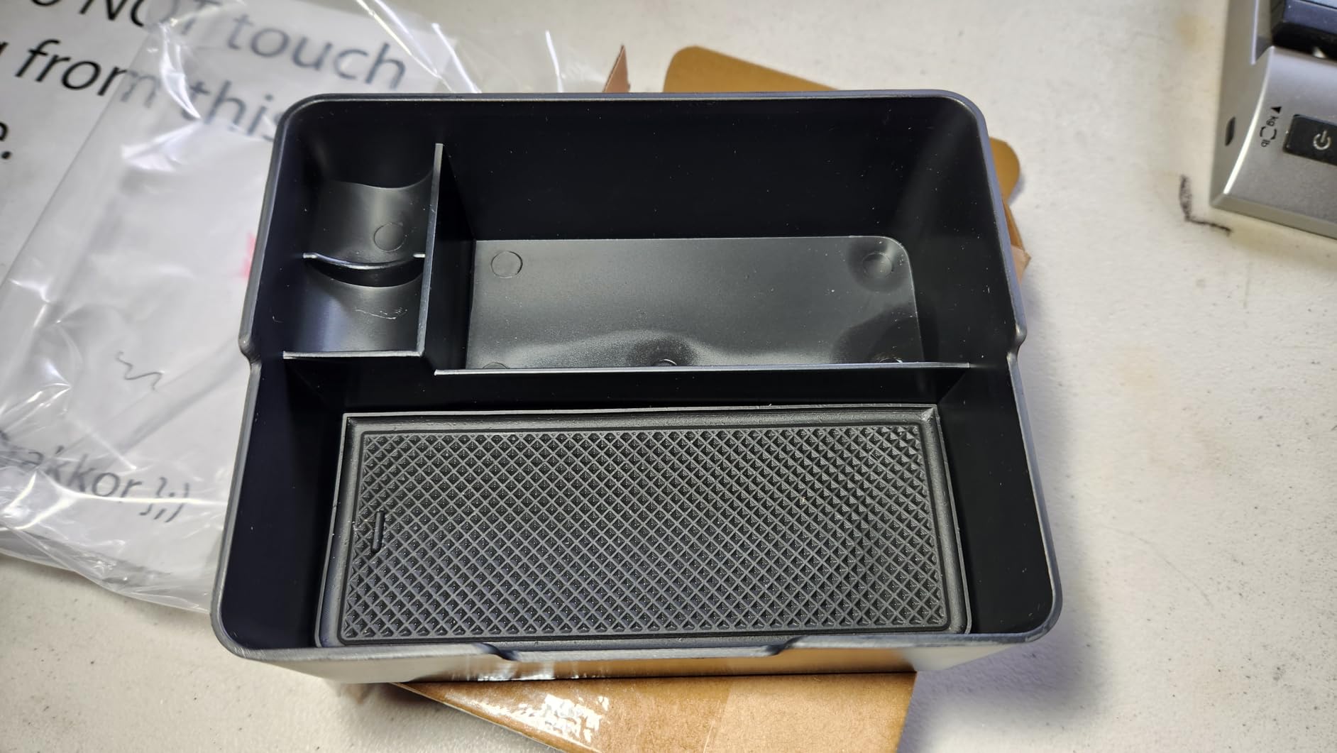 Compatible with Tesla Model 3/Y Accessories Center Console Organizer Tray Fits for Tesla Model 3 2017 2018 2019 2020 /Model Y 2020 (The cover closed Rotary version) customer photo 1