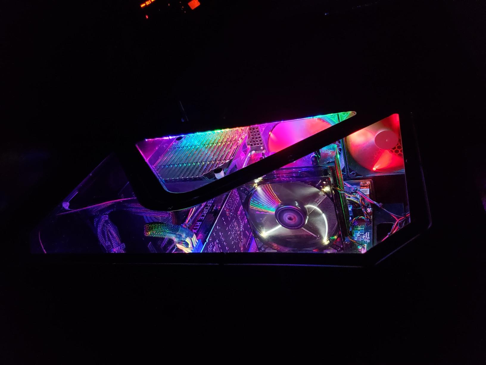 PC Addressable RGB LED Strip Lights Kit - Magnetic PC Case Lighting, 2PCS 42LEDs ARGB Strip for 5V 3pin RGB Header Motherboard Asus Aura, Asrock RGB Led, Gigabyte RGB Fusion, Mystic Light customer photo 1