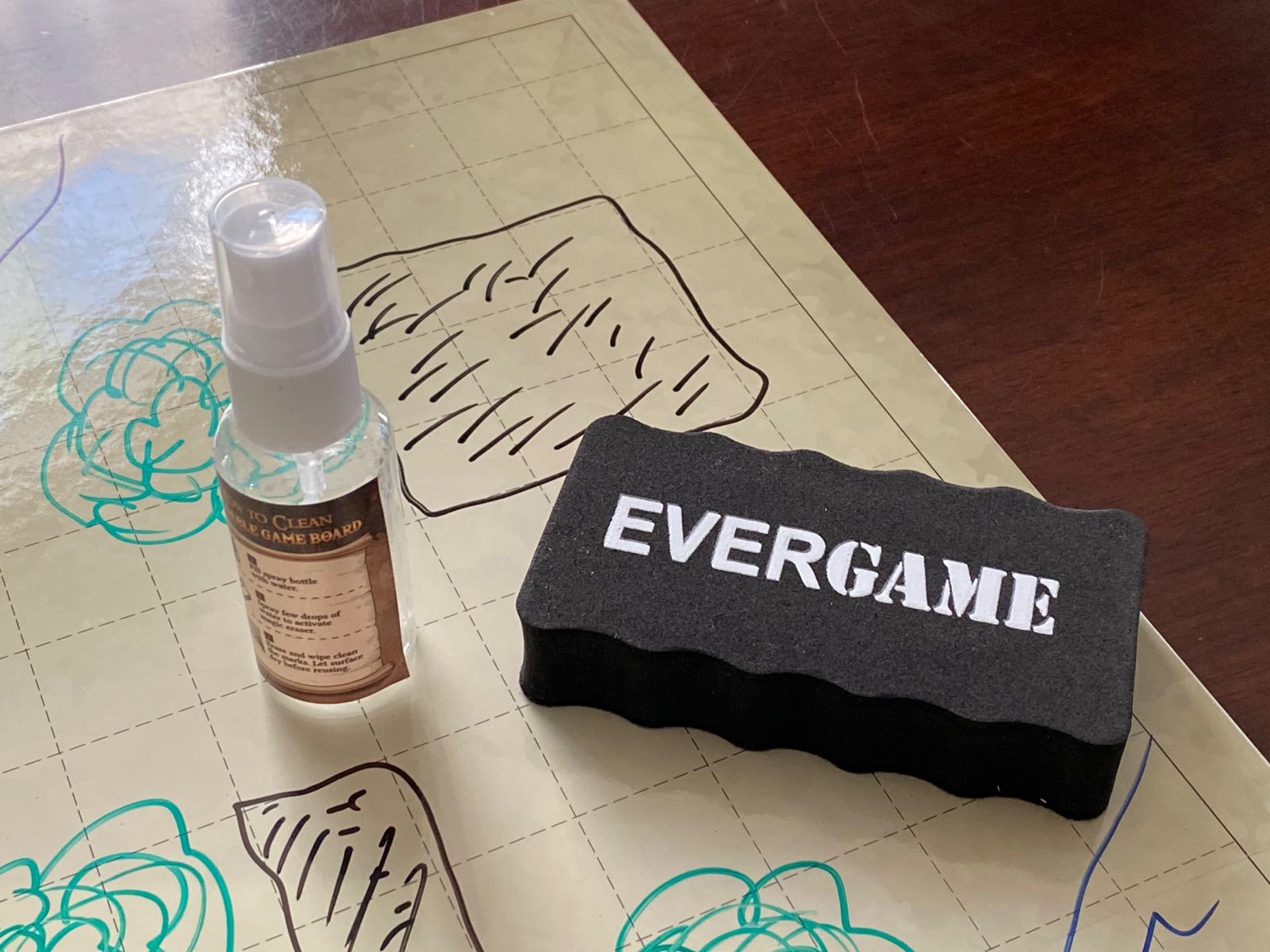 Dungeons and Dragons Game Mat + 7 pc Dice Set, 23x27, Hex & Square Grid | EverGame Double Sided DnD Map & Dice, Precise Print, No Staining, 4 Colorful Markers, 1 Eraser, 1 Spray, 1 Box customer photo 1