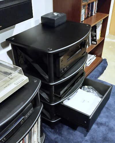 Pangea Audio Vulcan X Four Shelf Audio Rack Media Stand, and Components Cabinet Black customer photo 2