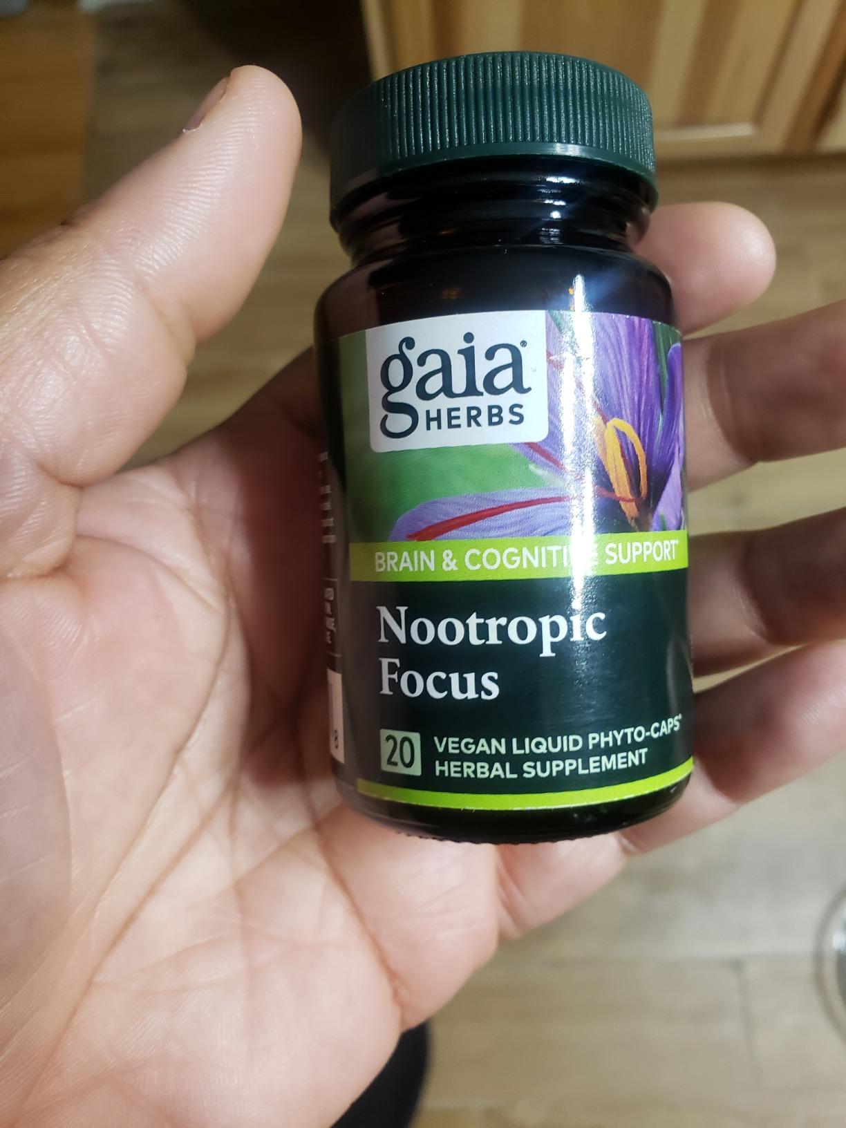 Gaia Herbs Nootropic Focus, 40 Vegan Capsules, 20 Servings | Brain & Cognitive Support Supplement to Help Maintain Healthy Concentration, With Saffron, Lemon Balm & Spearmint customer photo 1