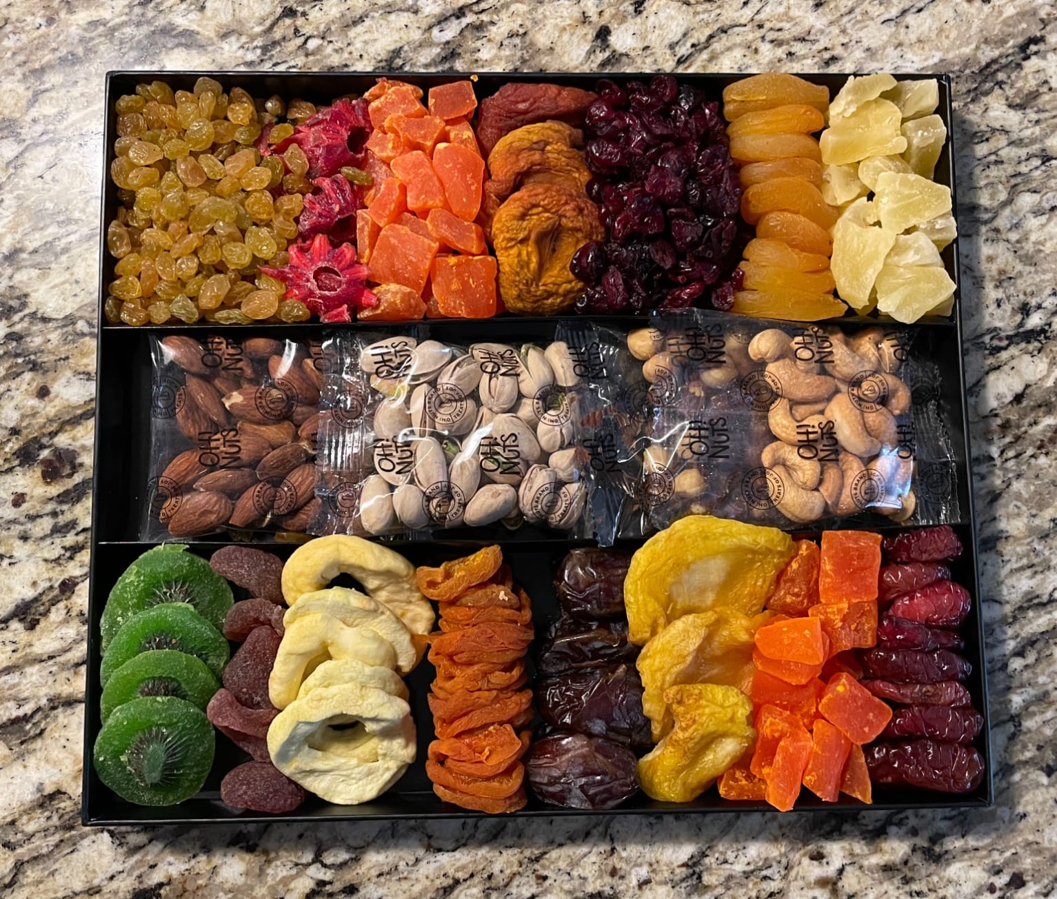 Oh! Nuts Dried Fruit and Nut Gift Basket - XL 18 Variety Gourmet Assorted Fruits and Nuts Gift Baskets - Holiday Gift Box - Food Snack Box for Birthday, Corporate - Gift for Men, Women customer photo 1