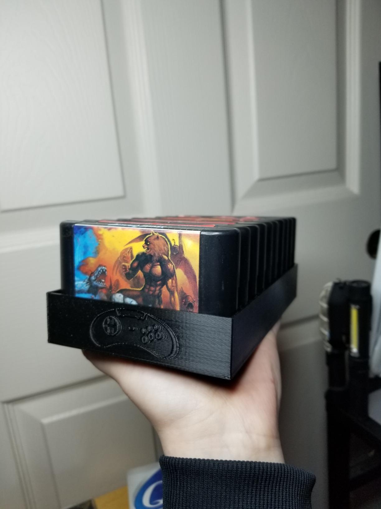 Collector Craft, Black, Sega Genesis Compatible Cartridge Holder, Sega Game Tray, Holds 10 Games, Clutter Reducing, Retro Video Game Collection, Dust Protector, Works with Sega Genesis Cartridges customer photo 2