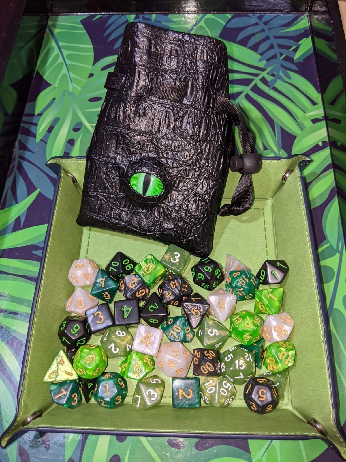 Haxtec Dragon Dice Bag, PU Leather Pouch with 3D Glass Dragon Eye | Drawstring, DND Dice Bag, For Dungeons & Dragons, D&D Gifts for Dragon Gamer and Lovers, Small, Patent D893867 customer photo 2