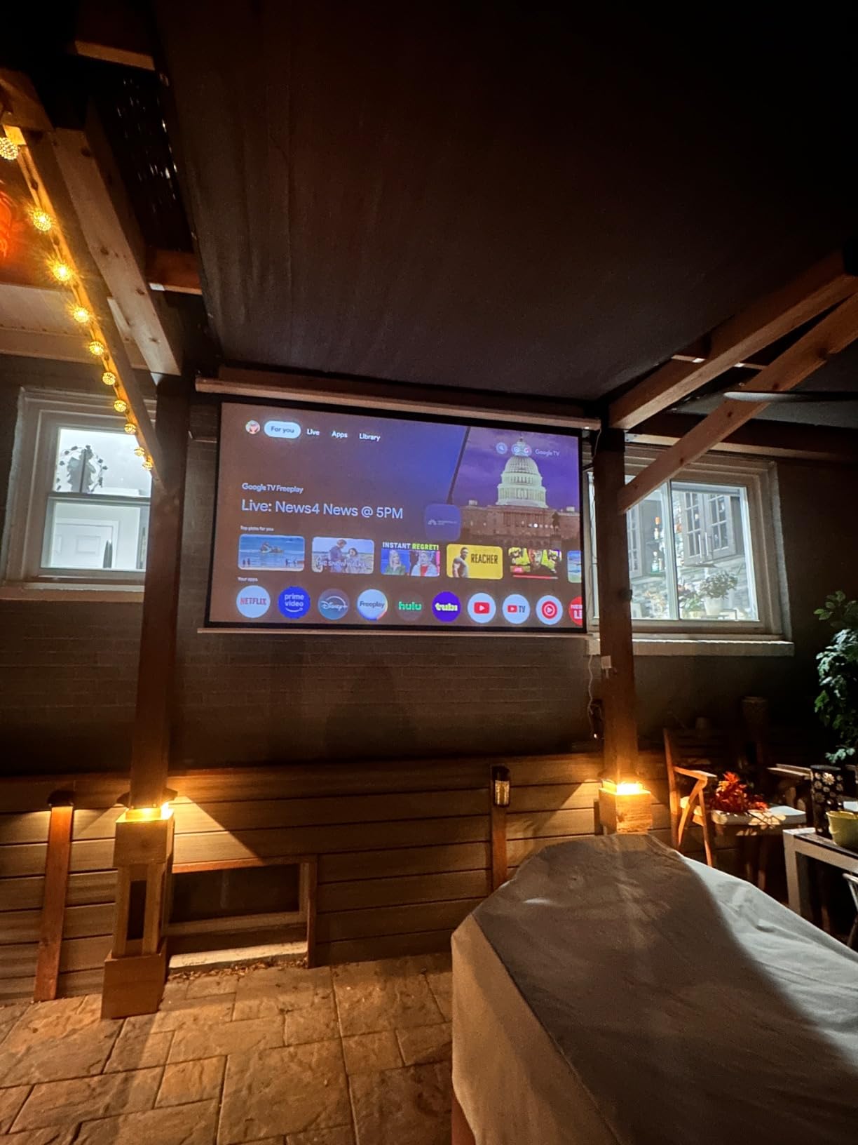 Motorized Projector Screen with Remote Control, No Wrinkles, Without Dents, HD Screen, for Home Theater Office Classroom TV Usage (92inch 16:9) customer photo 2