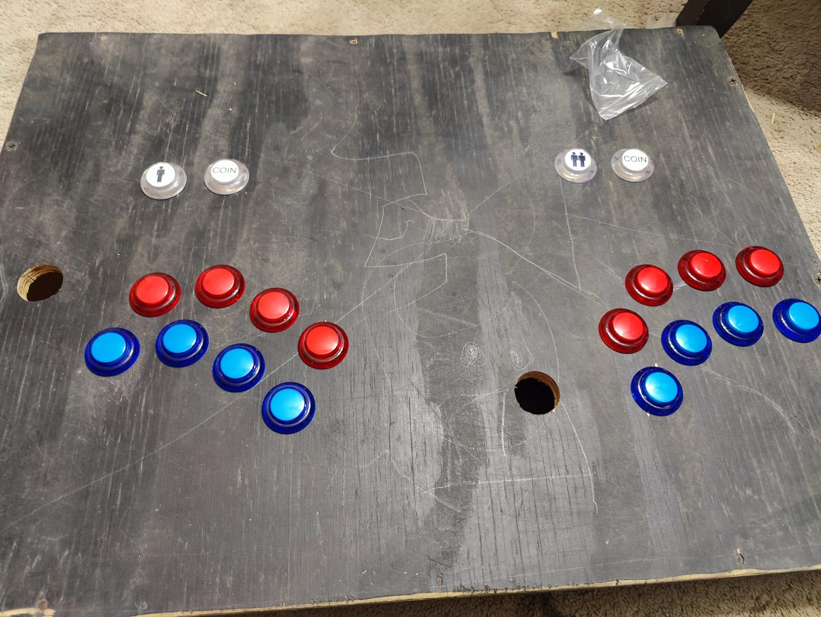 EG STARTS 2 Player Arcade Games DIY Kit Parts 2 Ellipse Oval Joystick Handles + 20 LED lit Arcade Buttons (Red & Blue Kit) customer photo 1