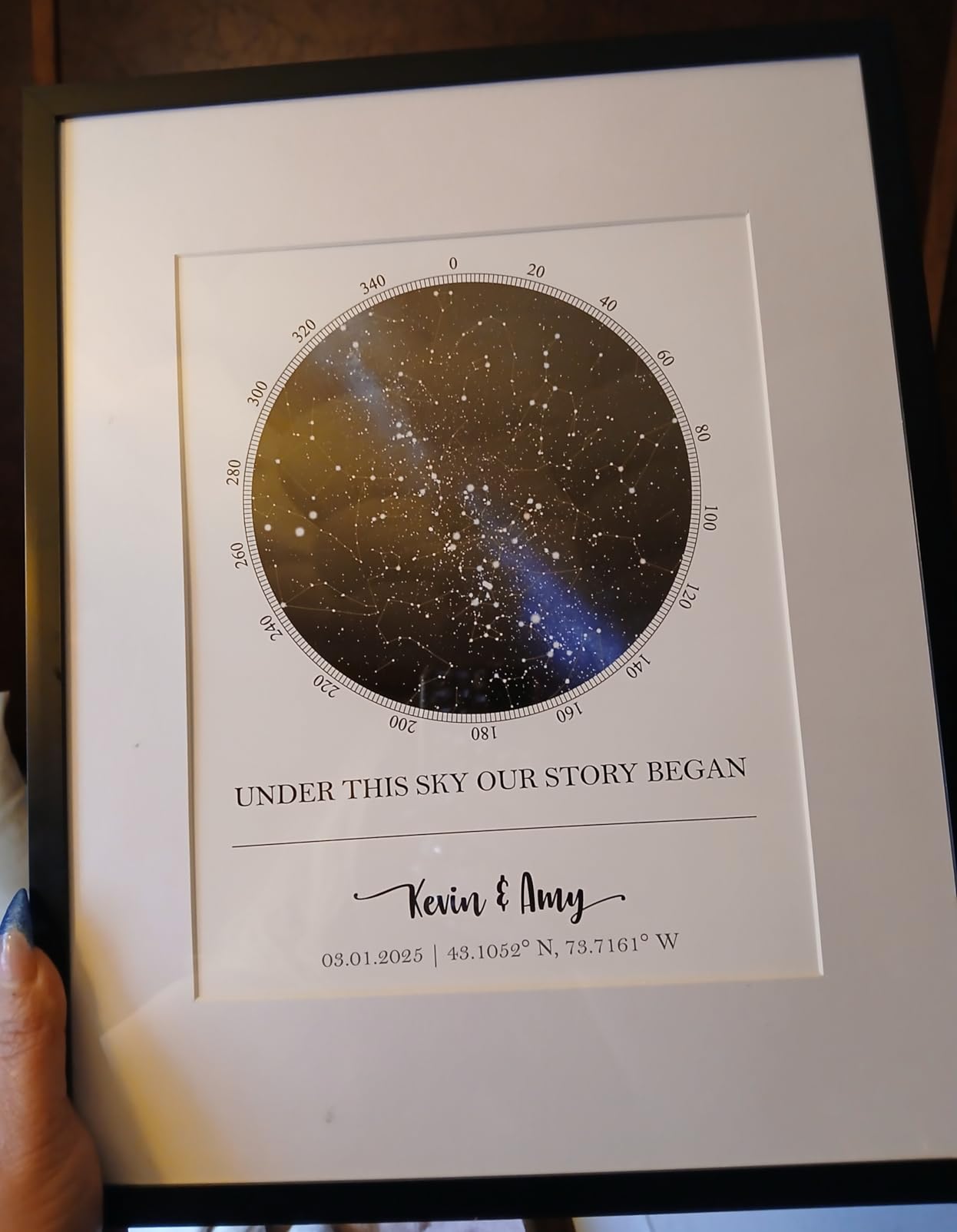 Custom Star Map - Personalized (Multiple Sizes - Unframed Print, Star Constellation Wall Art, Great Gift - Special Occasion, Engagement, Wedding, Birthday, Anniversary) customer photo 2