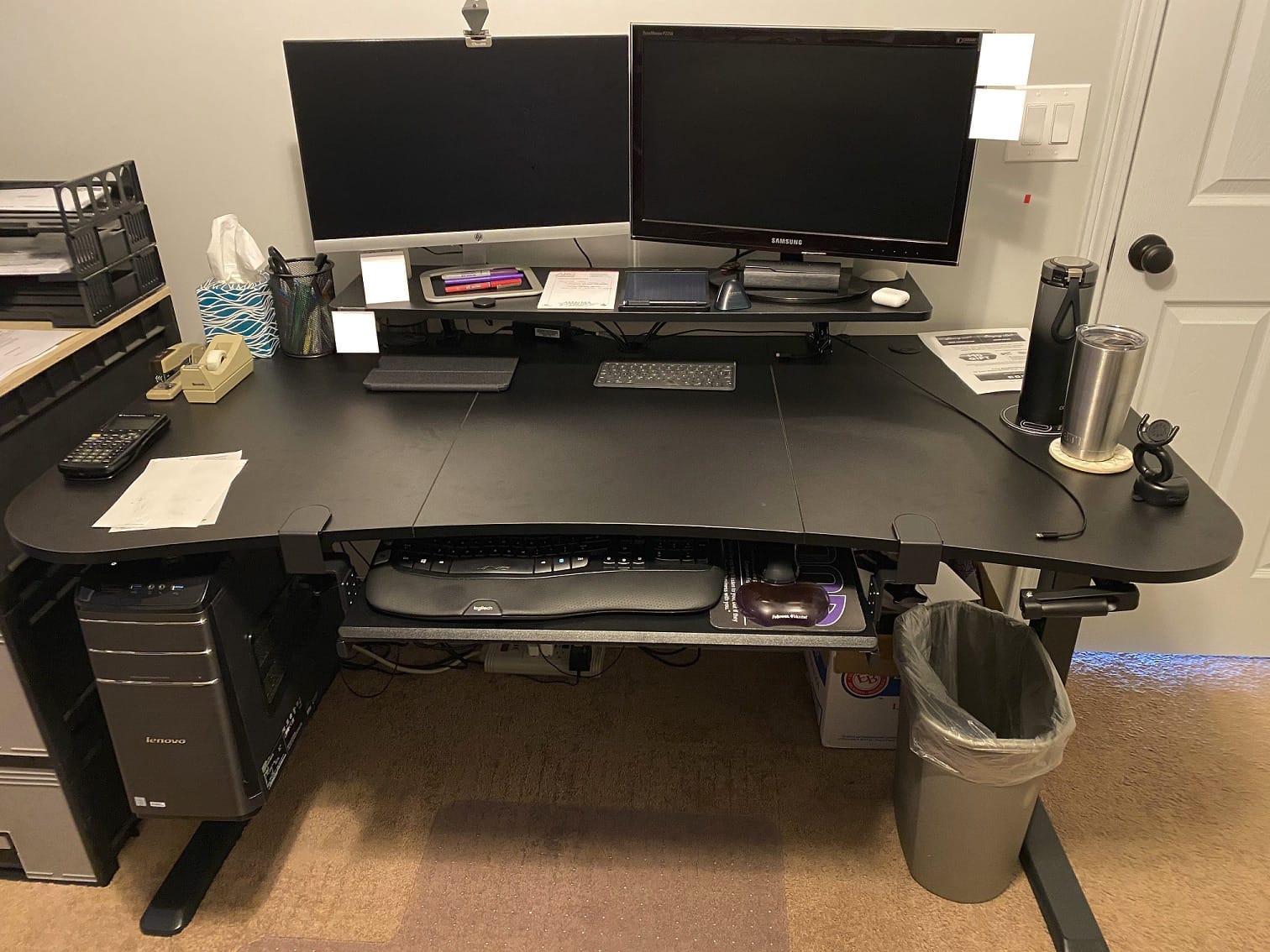 VIVO Black Clamp-on Large 40 inch Ergonomic Desk Shelf, Dual Computer Monitor and Laptop Riser Stand - Desk Organizer for 2 Screens STAND-SHELF40B customer photo 2