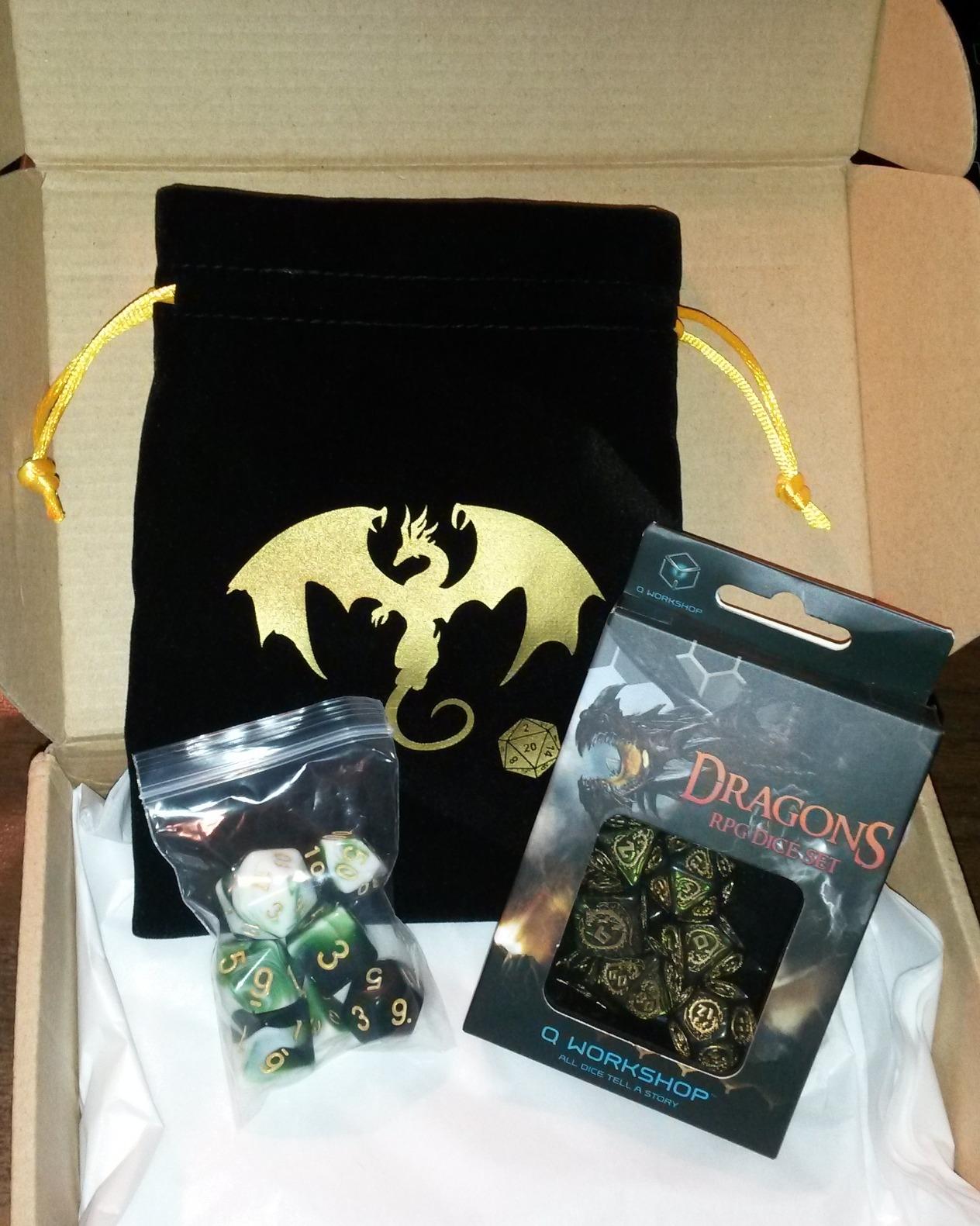 Black Dragon Velvet Drawstring Dice Bag with Gold Satin Interior customer photo 1