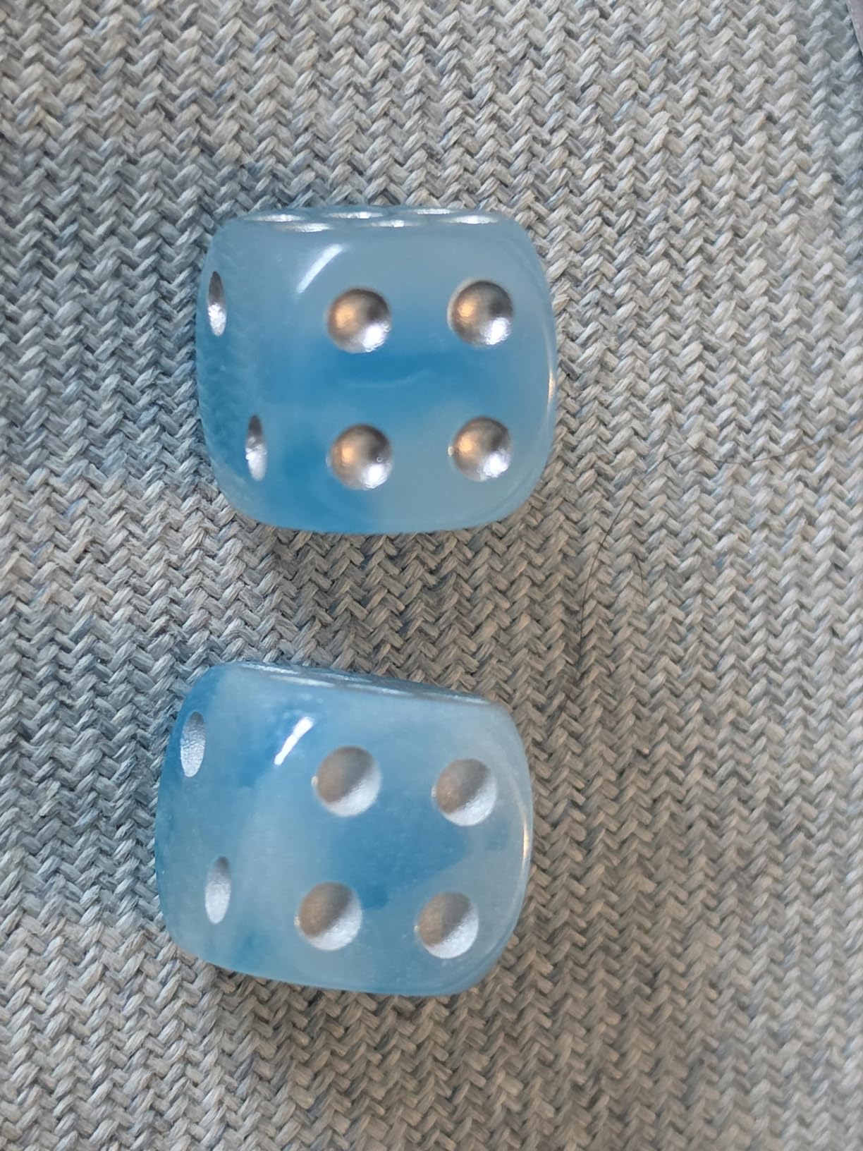 Bescon Two Tone Glowing Dice D6 16mm 12pcs Set of ICY Rocks, 16mm Six Sided Die (12) Block of Glowing Dice customer photo 2