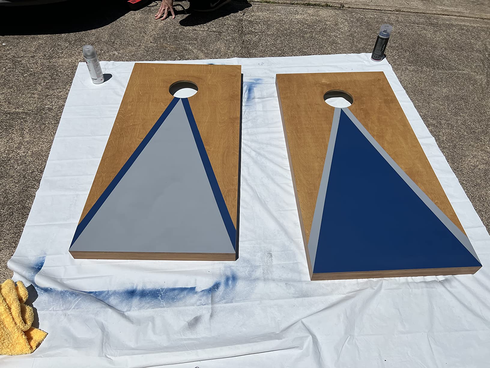 GoSports 4 ft x 2 ft Regulation Size Wooden Cornhole Boards Set with Light Brown Finish - Includes Carrying Case (Choose Your Colors) customer photo 1