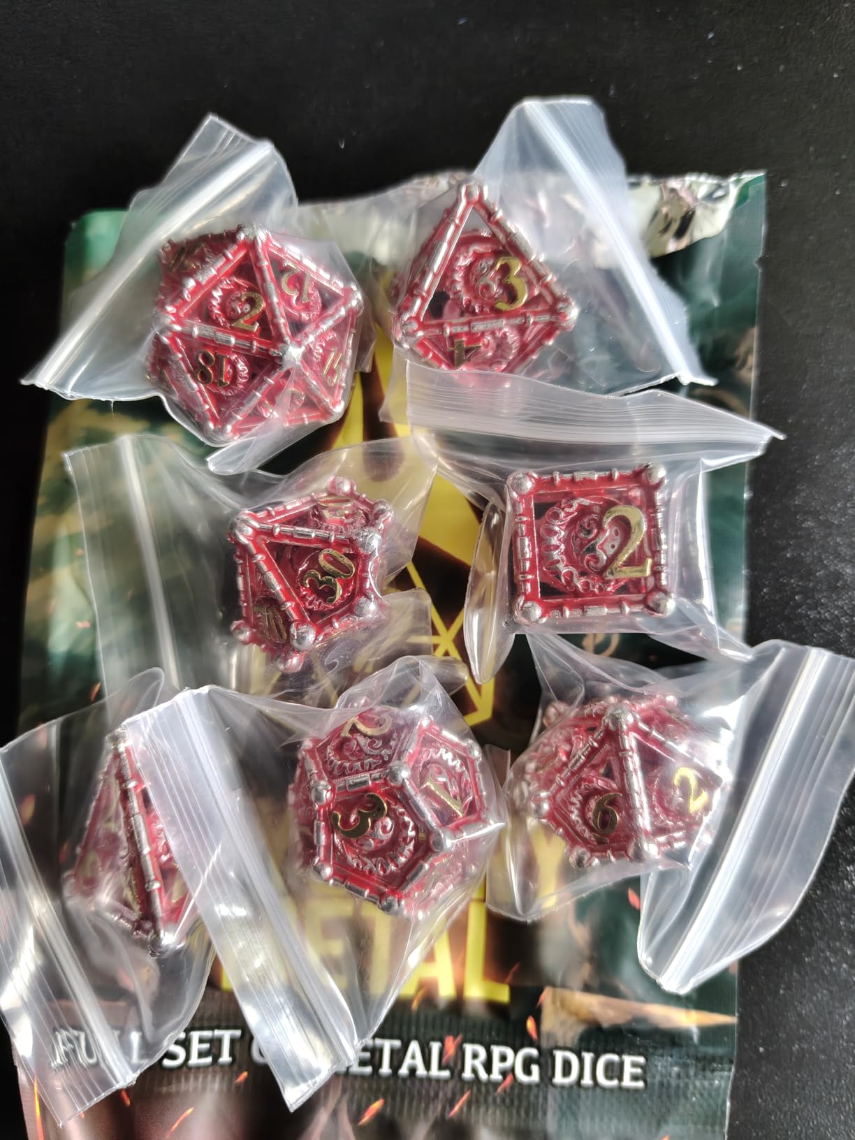 Forged Dice Co. Mystery Metal Dice Bag DND Dice Set Blind Surprise Bag - Contains 1 Complete Set of 7 Metal Dice D4, D6, D8, D10, D12, D20, D% for RPG Board Game and DND Accessories customer photo 1