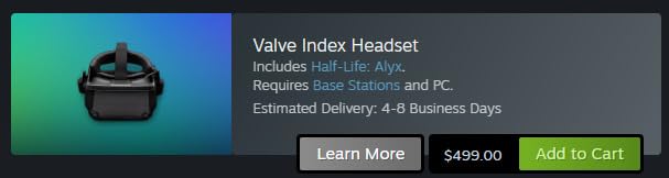 Valve Index VR Headset, Black, for PC/SteamVR customer photo 1