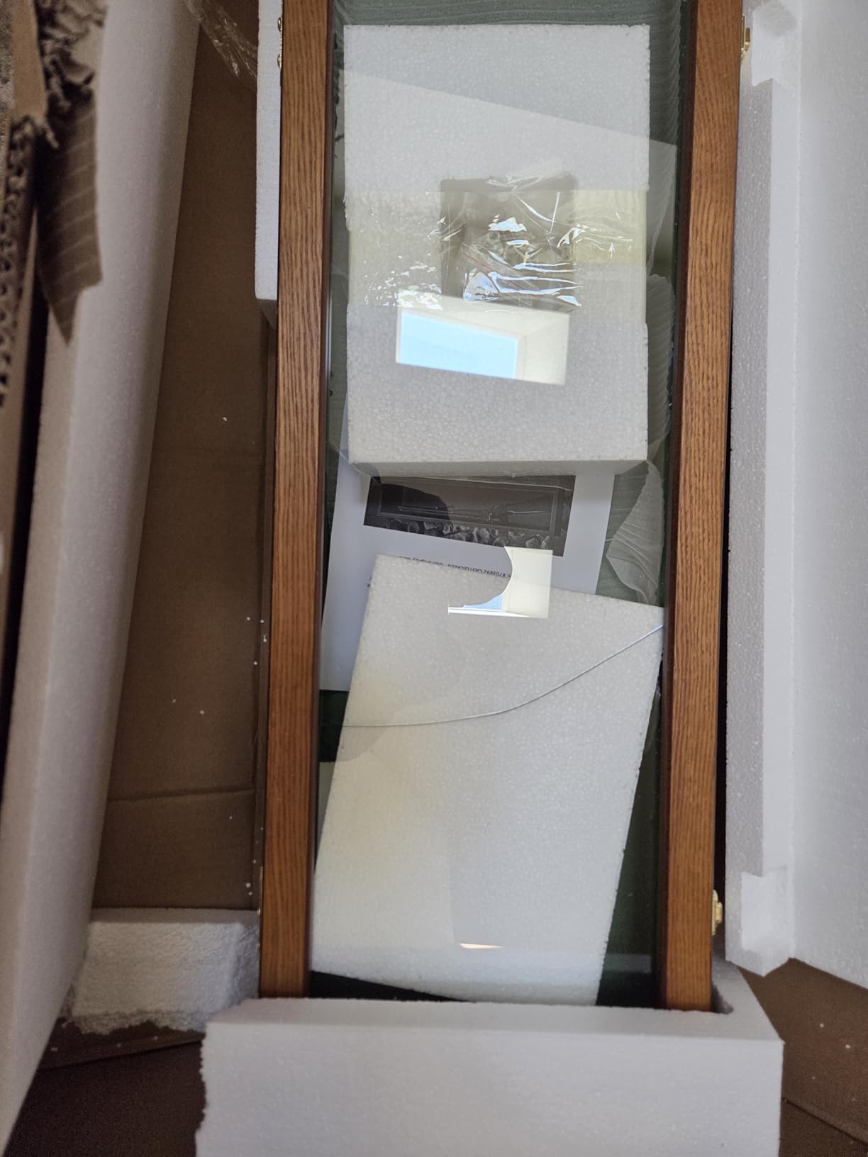 Gun Display Case with Lock, Wood Glass Top Rifle Sword Storage Holder Lockable Box Oak customer photo 1