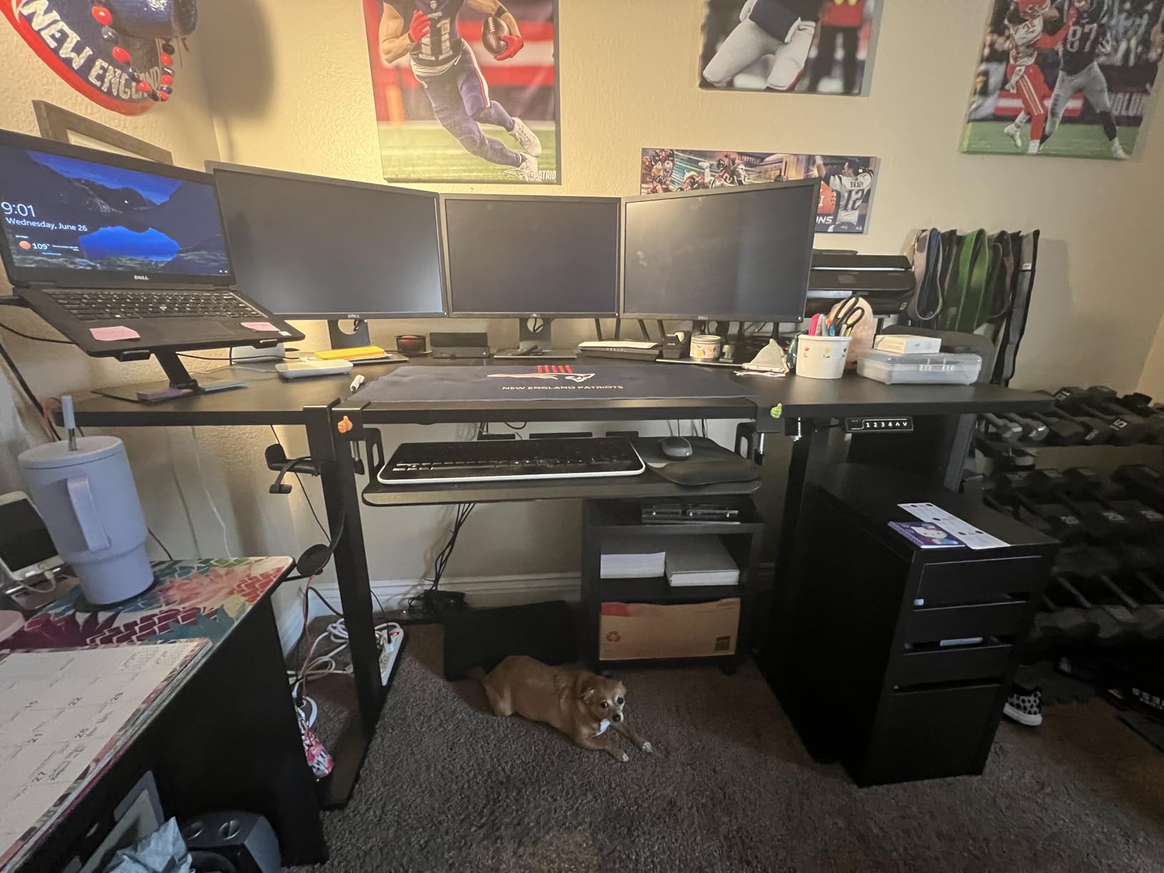 VIVO Black 60 x 24 in Standing Desk, DESK-KIT-1B6B | Electric, Holds 220 lbs, Sit Stand, Height Adjustable, Solid One-Piece Table Top, Memory Presets, 1B Series, Black Frame customer photo 2
