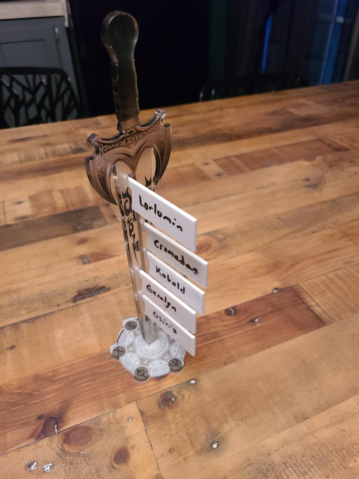 CZYY DND Initiative Tracker, Sword in Stone Turn Order Display | Write Character or Monster Names, Arrange 12 Flags in Turn Order, Flip After Each Turn, For D&D, Pathfinder and Tabletop RPG customer photo 1