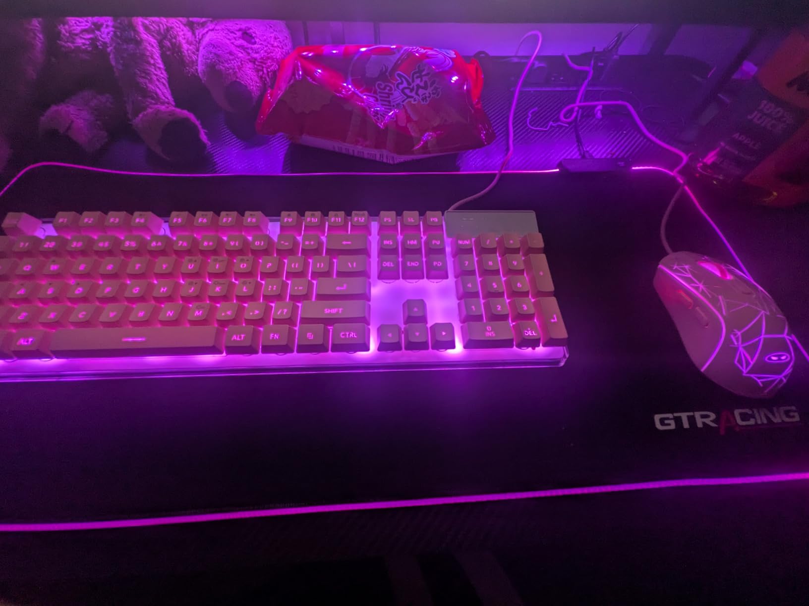 Gaming Keyboard and Mouse Combo, K1 RGB LED Backlit Keyboard with 104 Key for PC/Laptop(White) customer photo 1