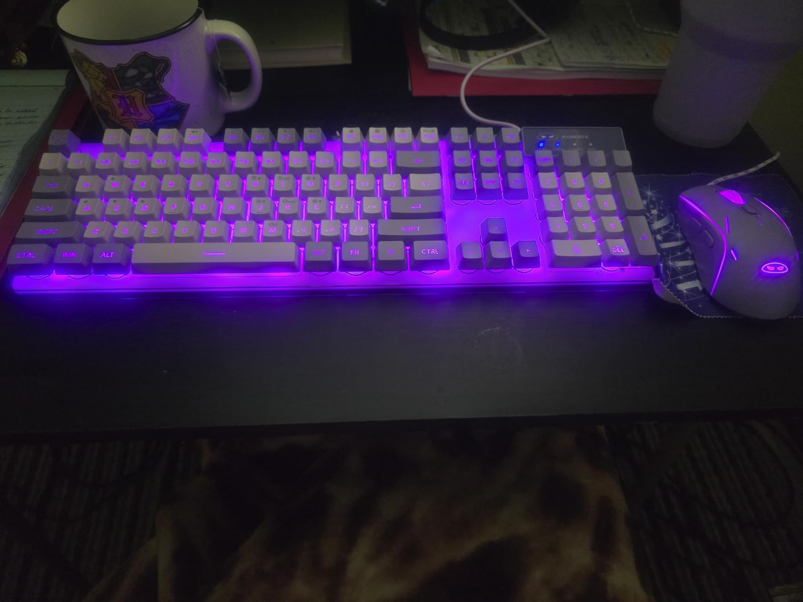 Gaming Keyboard and Mouse Combo, K1 RGB LED Backlit Keyboard with 104 Key for PC/Laptop(White) customer photo 2