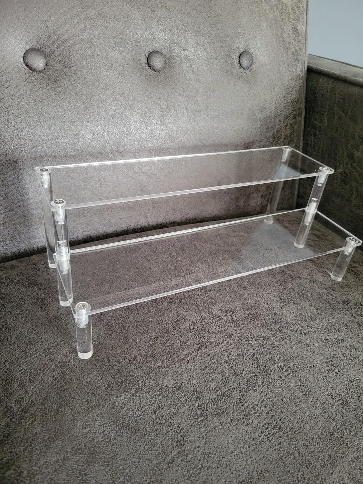Clear Acrylic Display Riser 2 Tier Cupcake Stand Shelf for Decoration and Organizer customer photo 2