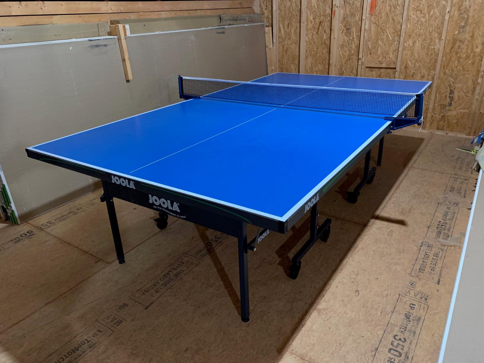 JOOLA Outdoor Table Tennis Table - Multi Use Conference Table Dining Table - Concrete Wood Look Includes Steel Outdoor Ping Pong Net Set & Frame - Hybrid Indoor Outdoor Ping Pong Table customer photo 1