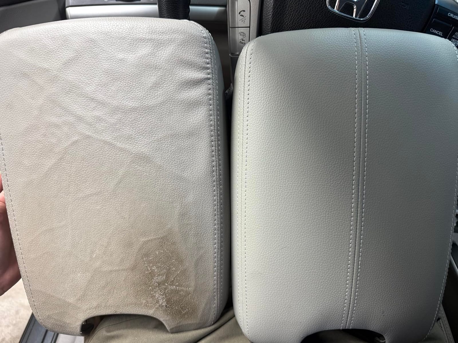A ABIGAIL Center Console Armrest Cover for 2008 2009 2010 2011 2012 Honda Accord Auto Leather Suture Console Lid Cover Replacement (Black) customer photo 1