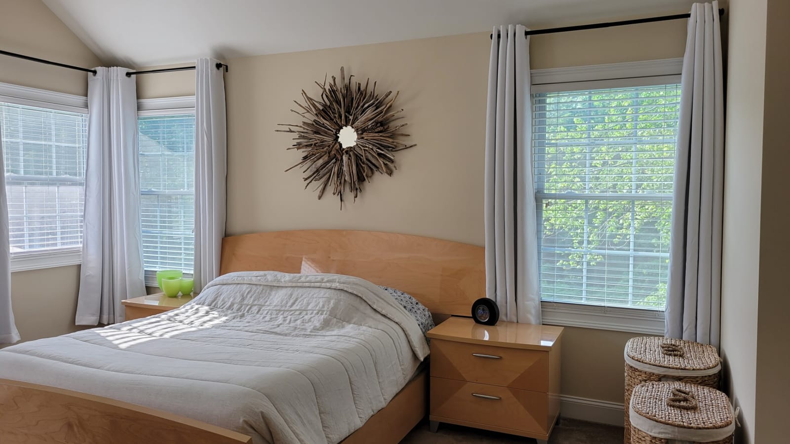 NICETOWN Sound Barrier 100% Blackout Divider Curtains 84, Noise, Heat and Cold Blocking Drapes with Felt Fabric Lining for Noise Reducing/Nursery/Daytime Sleep/Bedroom (White, 2 PCs, 52 Wide) customer photo 1